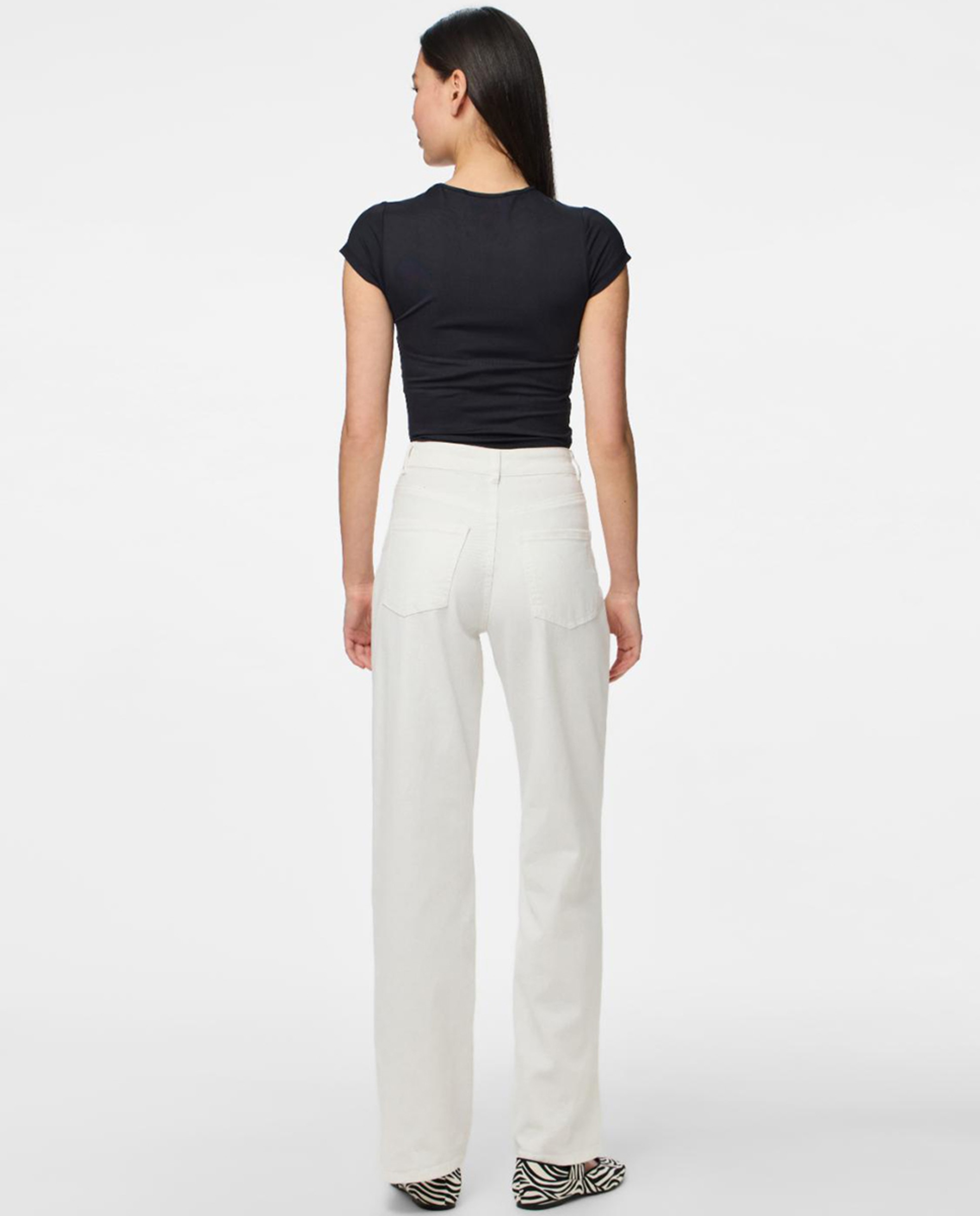 Jeans com Animal Print de Leopardo Branco-2