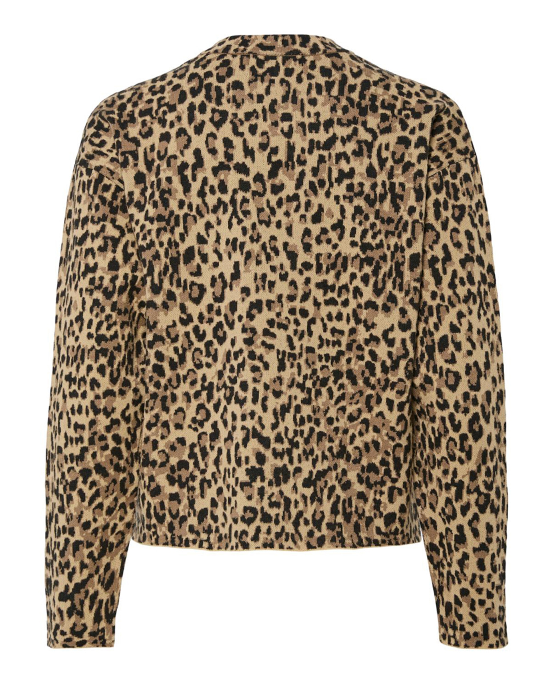 Camisola de Malha com Animal Print de Leopardo Castanho-claro-2