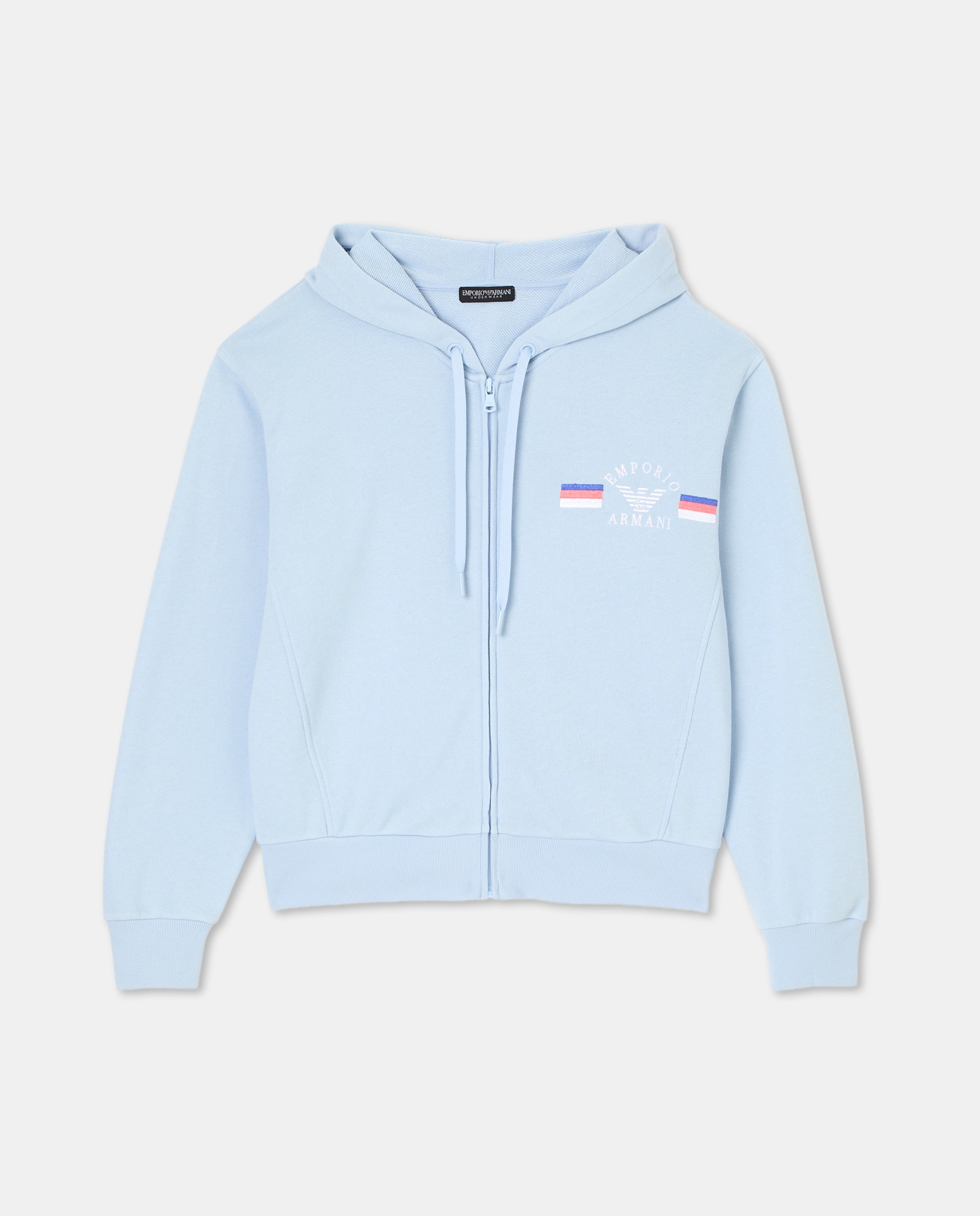 Sweatshirt Aberta de Algodão Azul-4