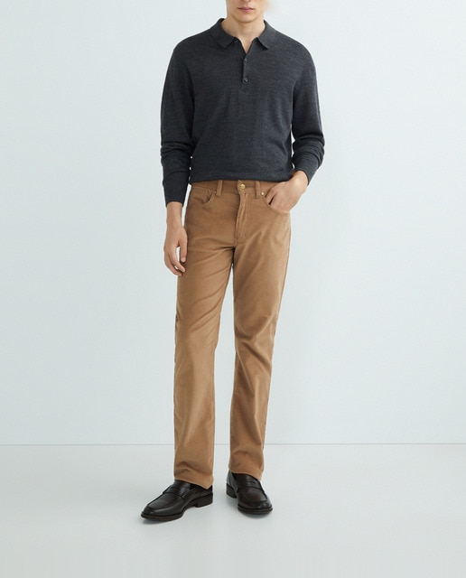 Imagen 0 de Pantalón hombre regular pana cinco bolsillos azul marino