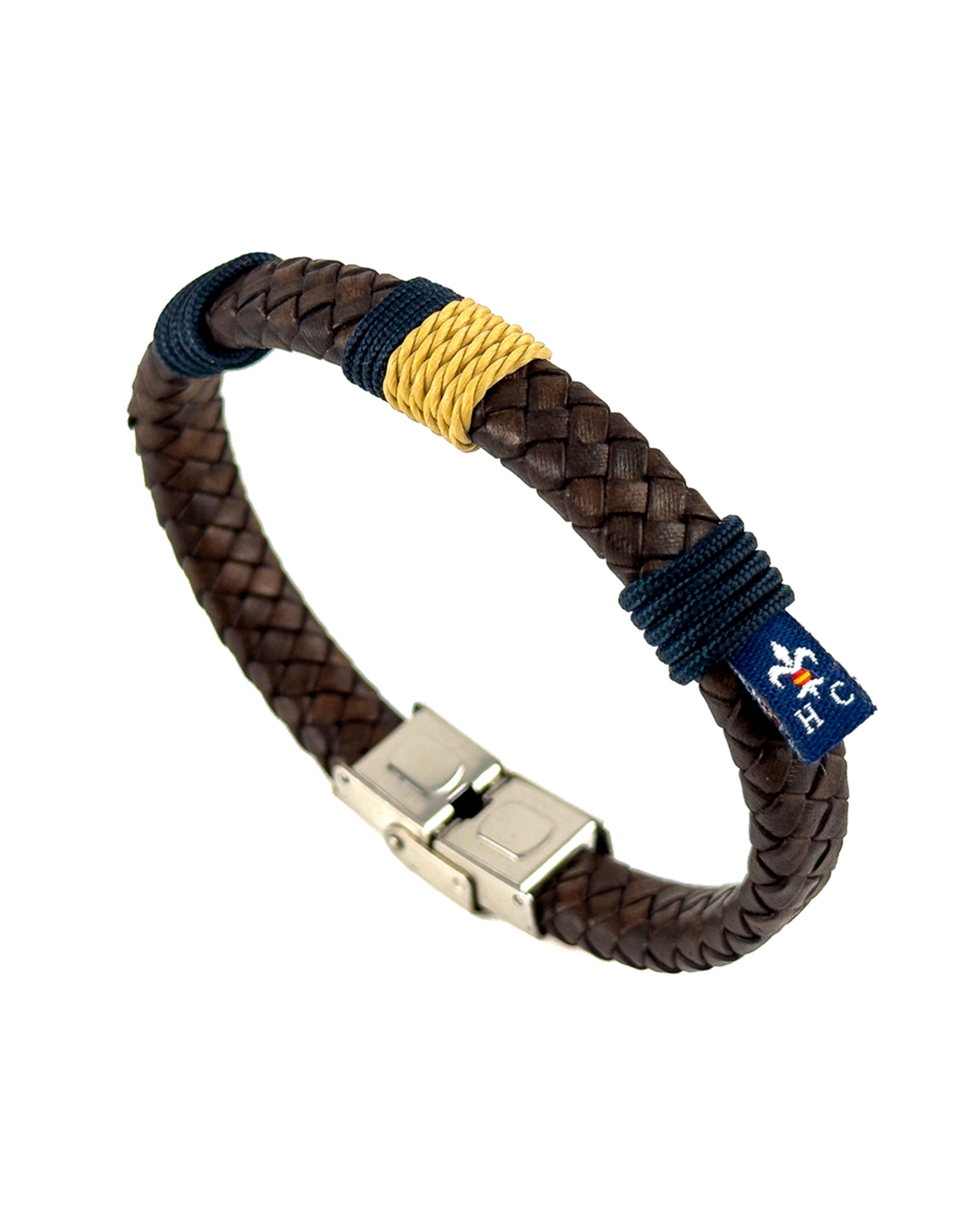 Pulseira Menorca em Pele com Cordão e Fio Verde-1