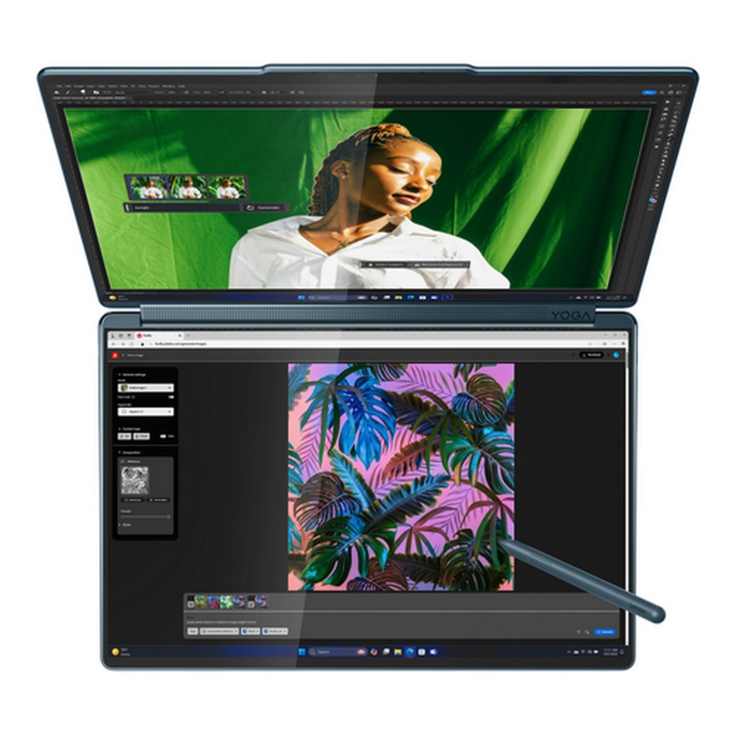 Computador Portátil Lenovo Yoga Book 9 14IAH10-058 2x 14" Touch Ultra 7 255H, RAM 32GB, SSD 1TB, Intel Graphics, W11 Home Azul + Teclado + Rato + Pen 4