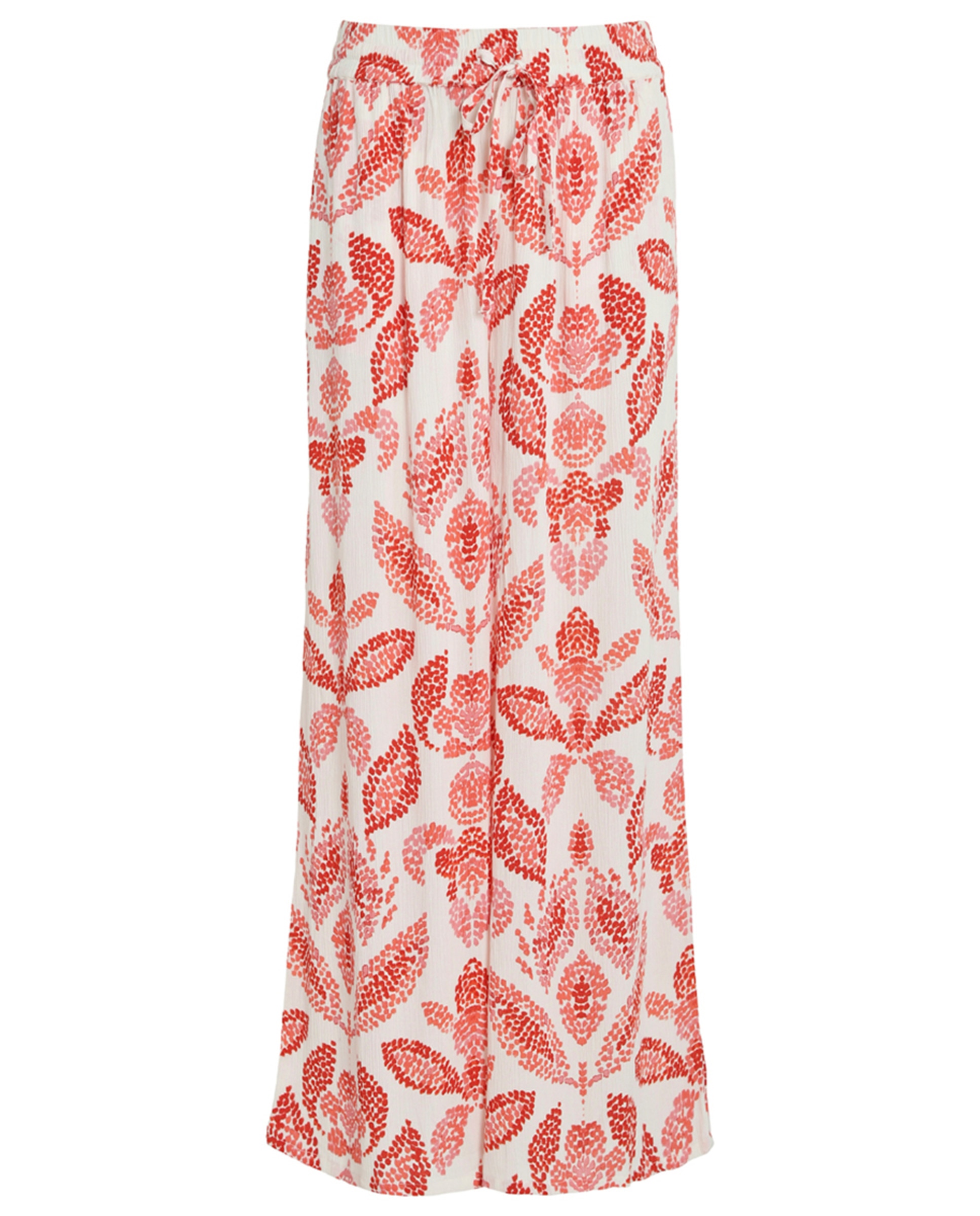 Calças fluidas estampadas de mulher Coral-6
