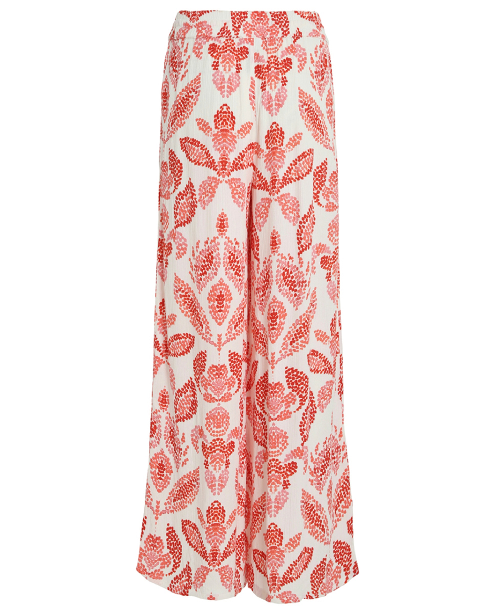 Calças fluidas estampadas de mulher Coral-5
