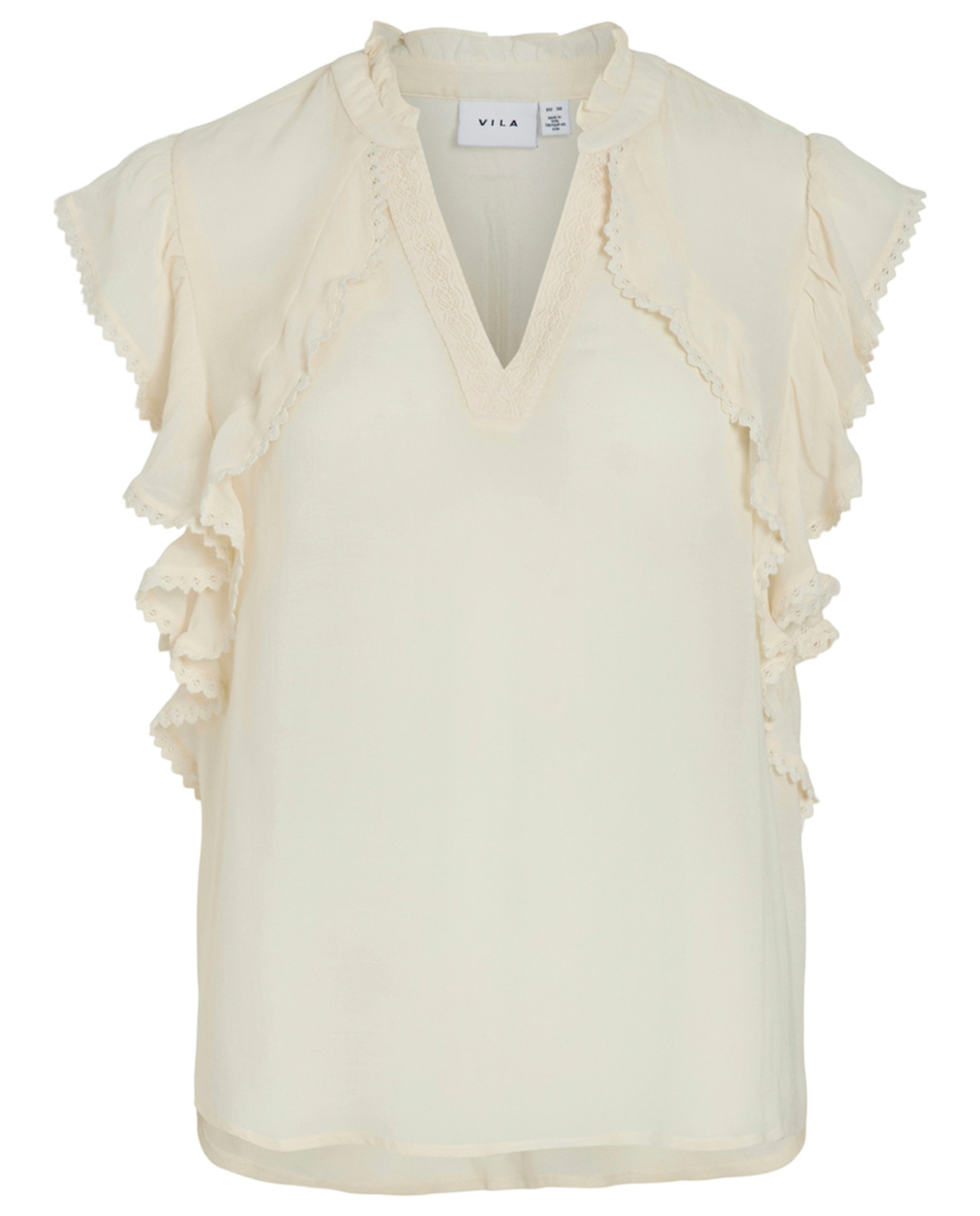 Blusa com folhos Bege-5