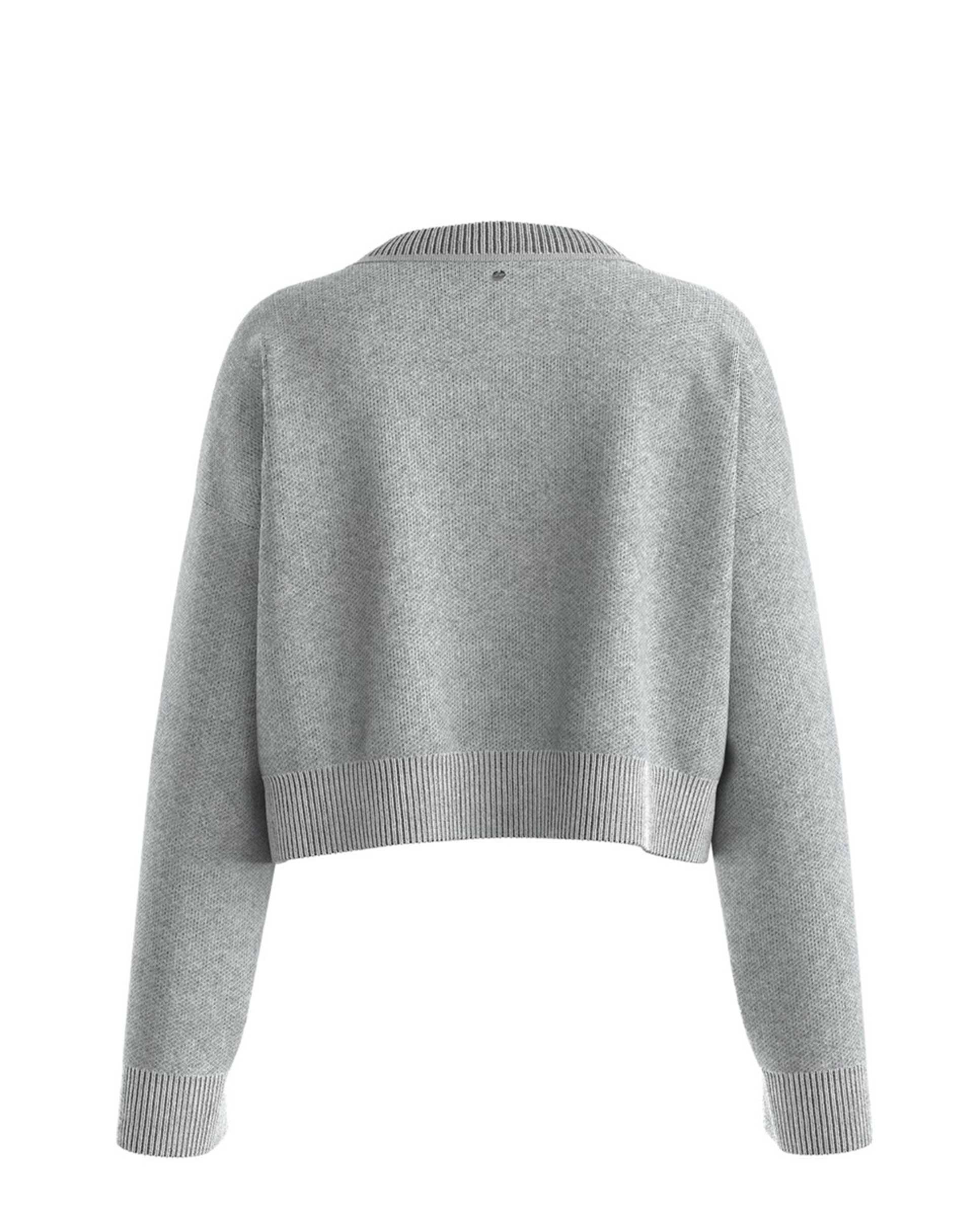 Camisola de Malha com Decote Redondo e Manga Comprida Cinzento-claro-5