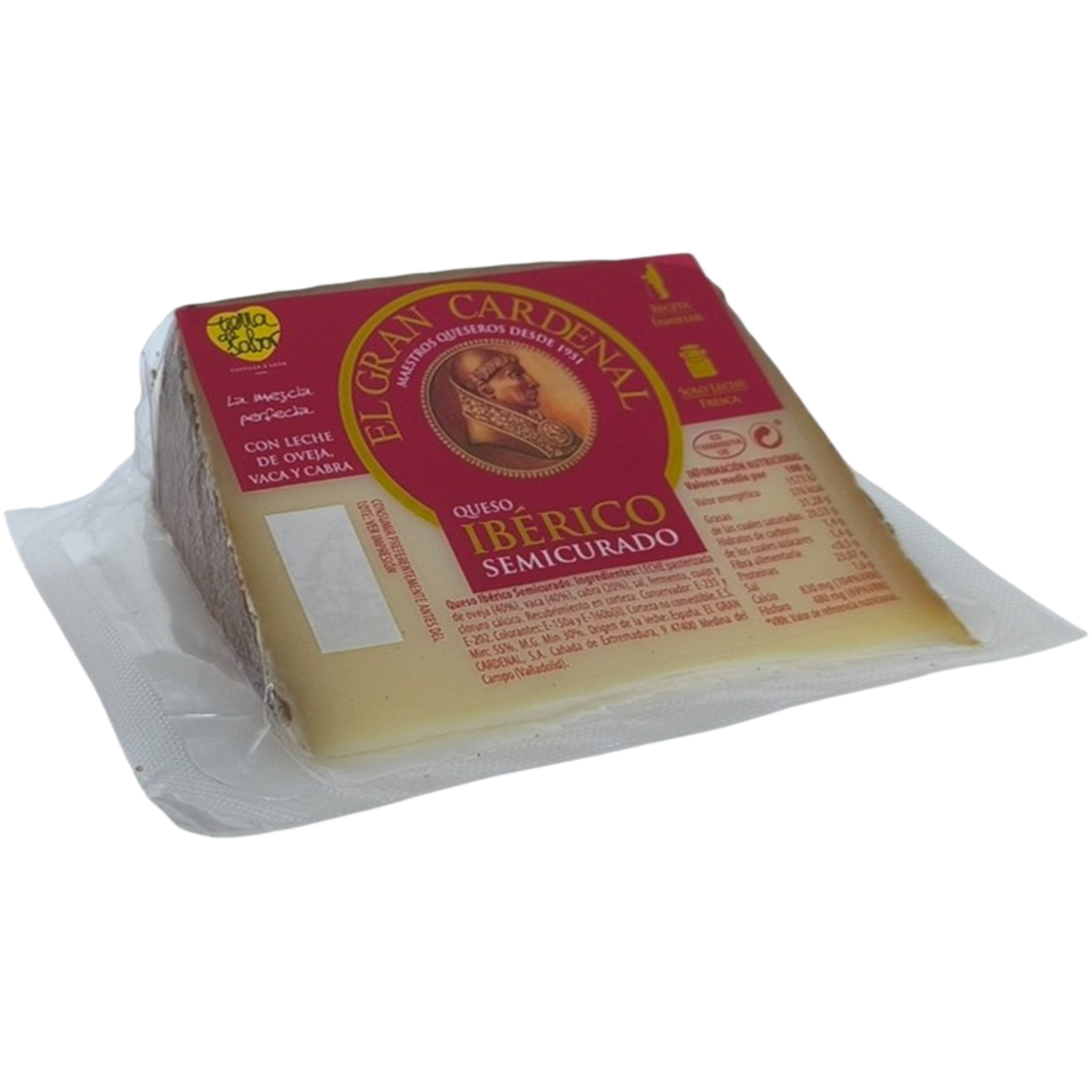 queso semicurado ibérico mezcla elaborado con leche pasteurizada cuña 200 g