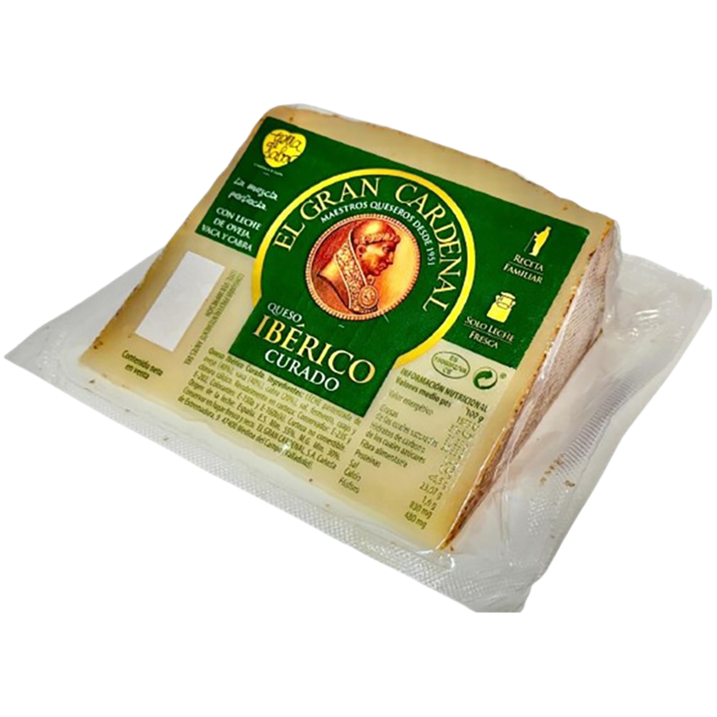 queso curado ibérico mezcla elaborado con leche pasteurizada cuña 200 g