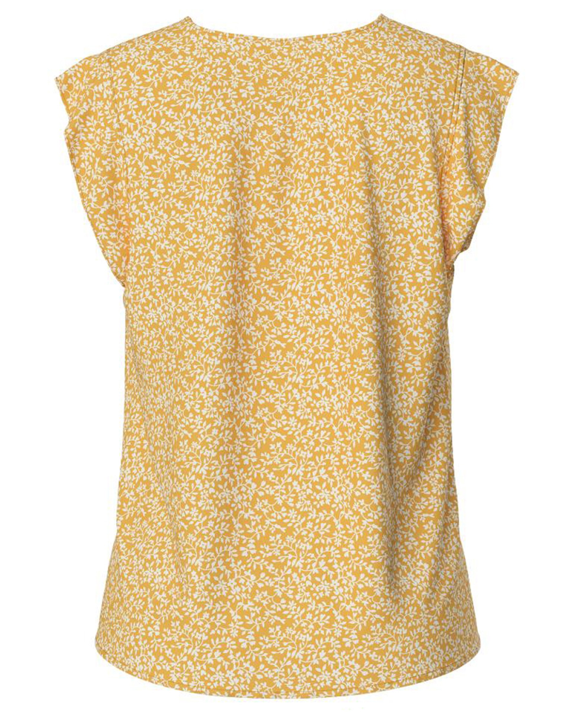 Blusa com Decote em Bico e Manga Curta Amarelo-6