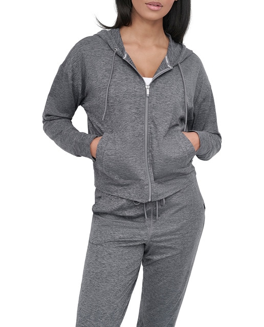 Imagen 0 de Sudadera de mujer de manga larga con cremallera y capucha.