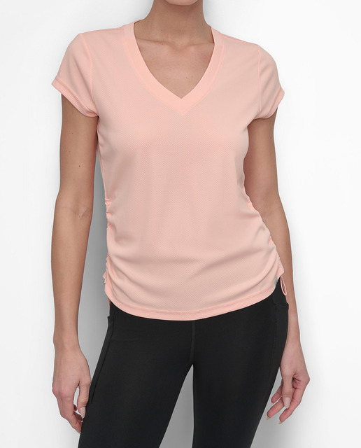 Imagen 0 de Camiseta de mujer de manga corta con cuello pico.
