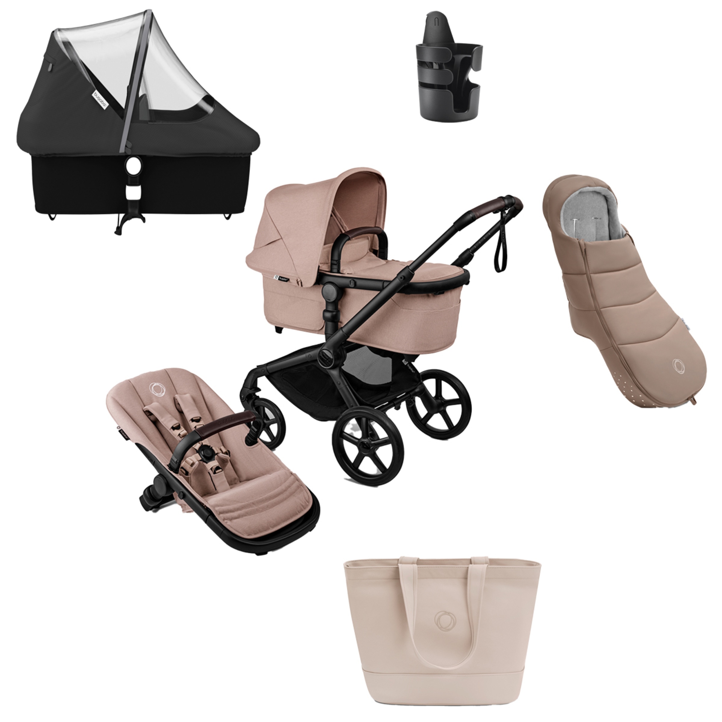 Pack indispensável - inverno bege com saco castanho Bugaboo Fox 5 Renew Bege-1