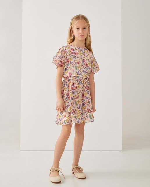 Imagen 0 de Falda estampado flor cretona de niña