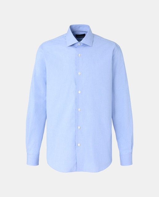 Imagem 0 de Camisa Formal de Padrão Regular com Manga Comprida e Pied-de-Poule - Azul