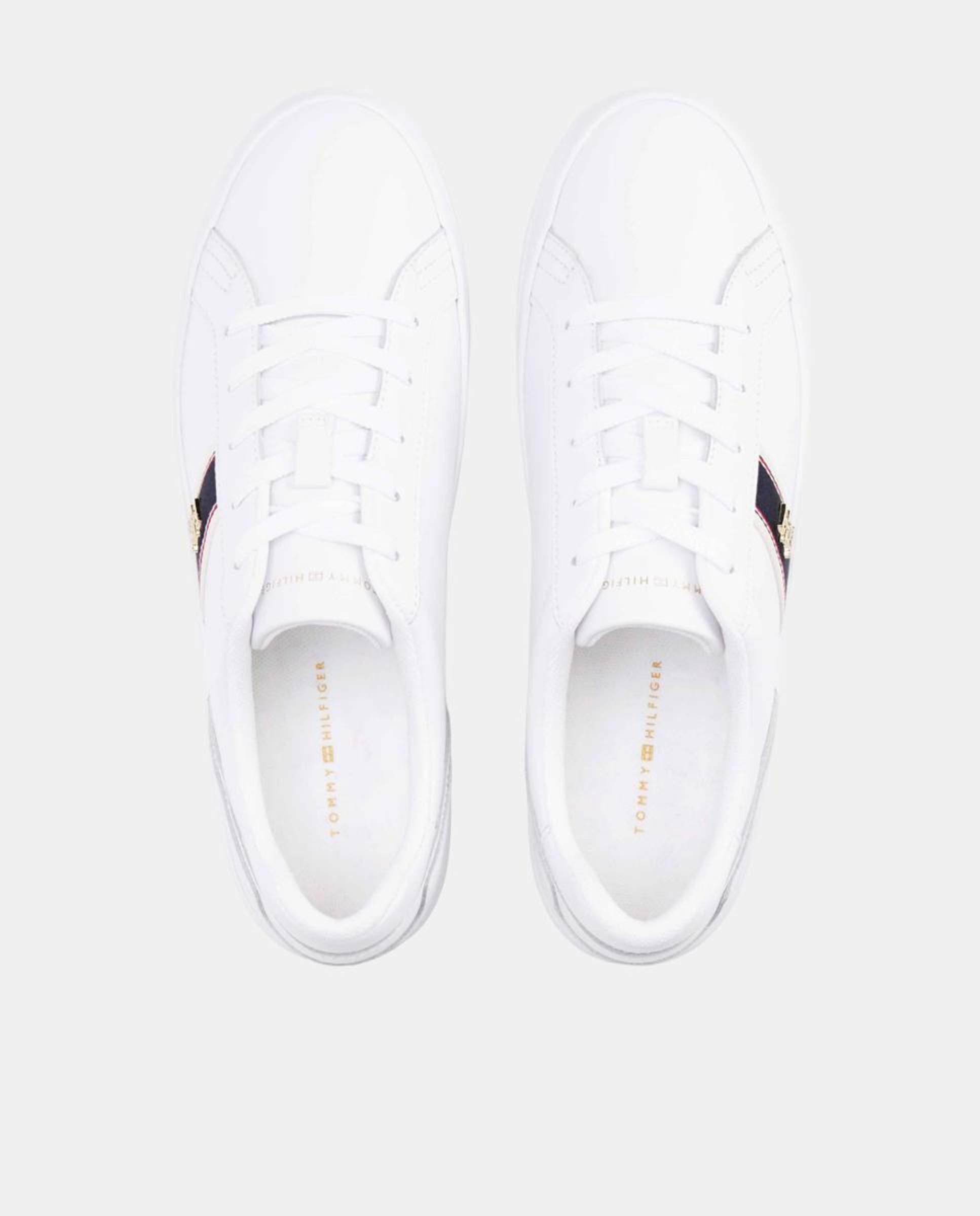 Sapatilhas com Logótipo de Webbing TH Metalizado Branco-3