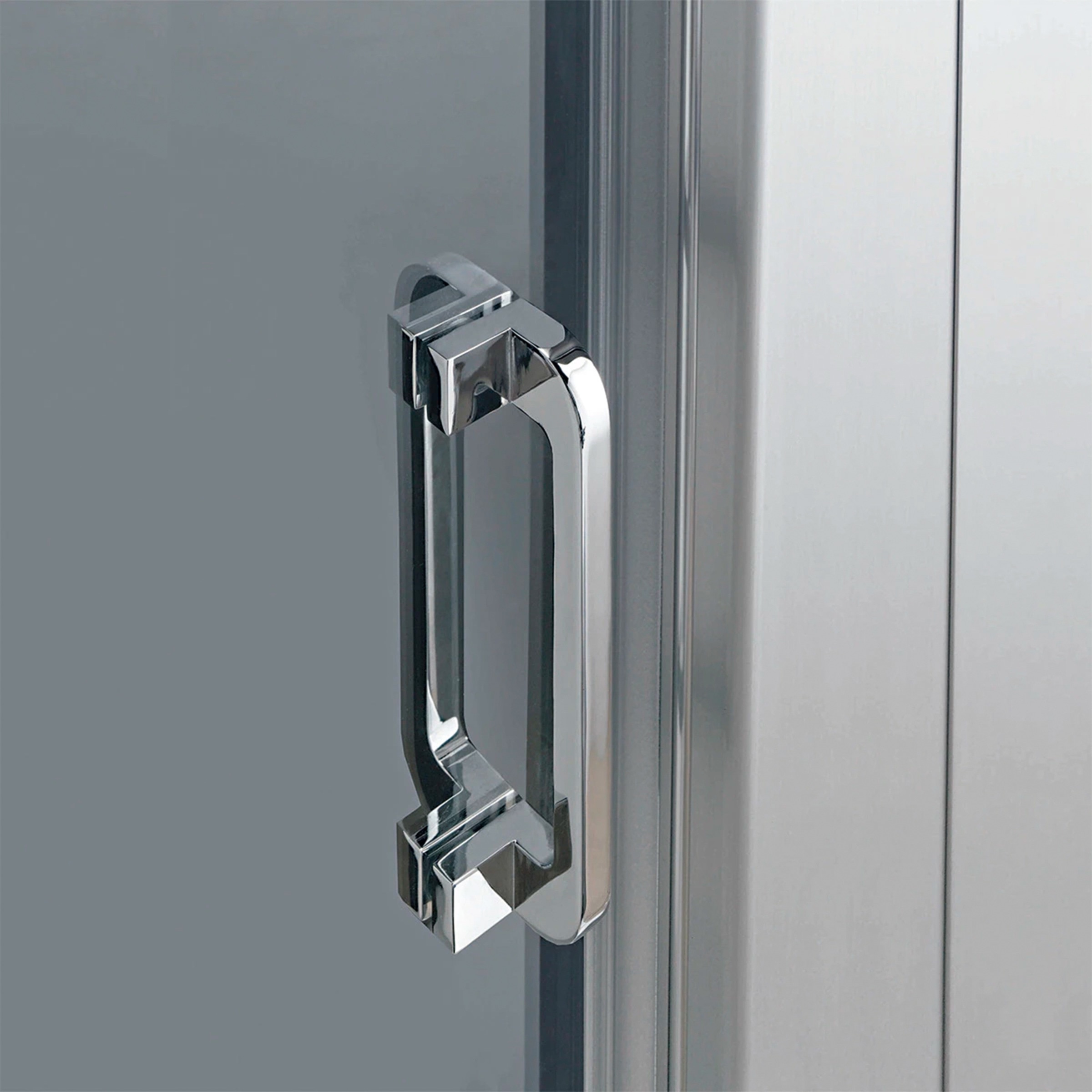 Mampara de ducha angular con cristal satinado SUM320 Profiltek Plata brillo-3