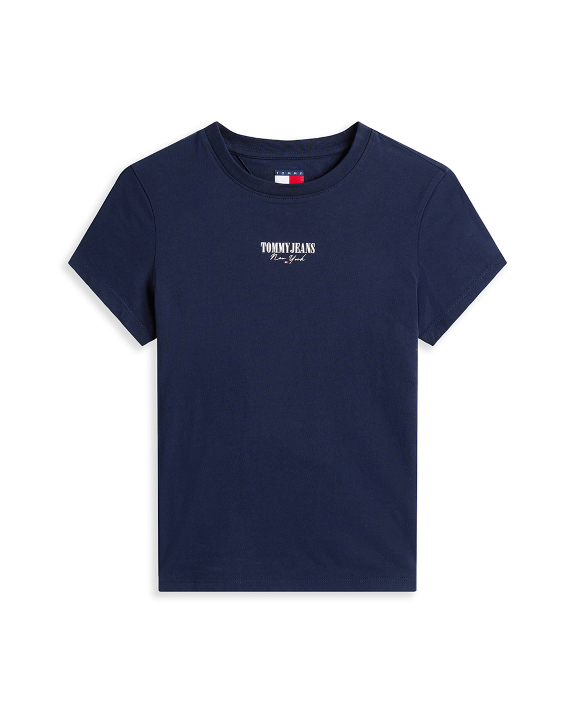 T-shirt slim fit com manga curta Azul-marinho-4