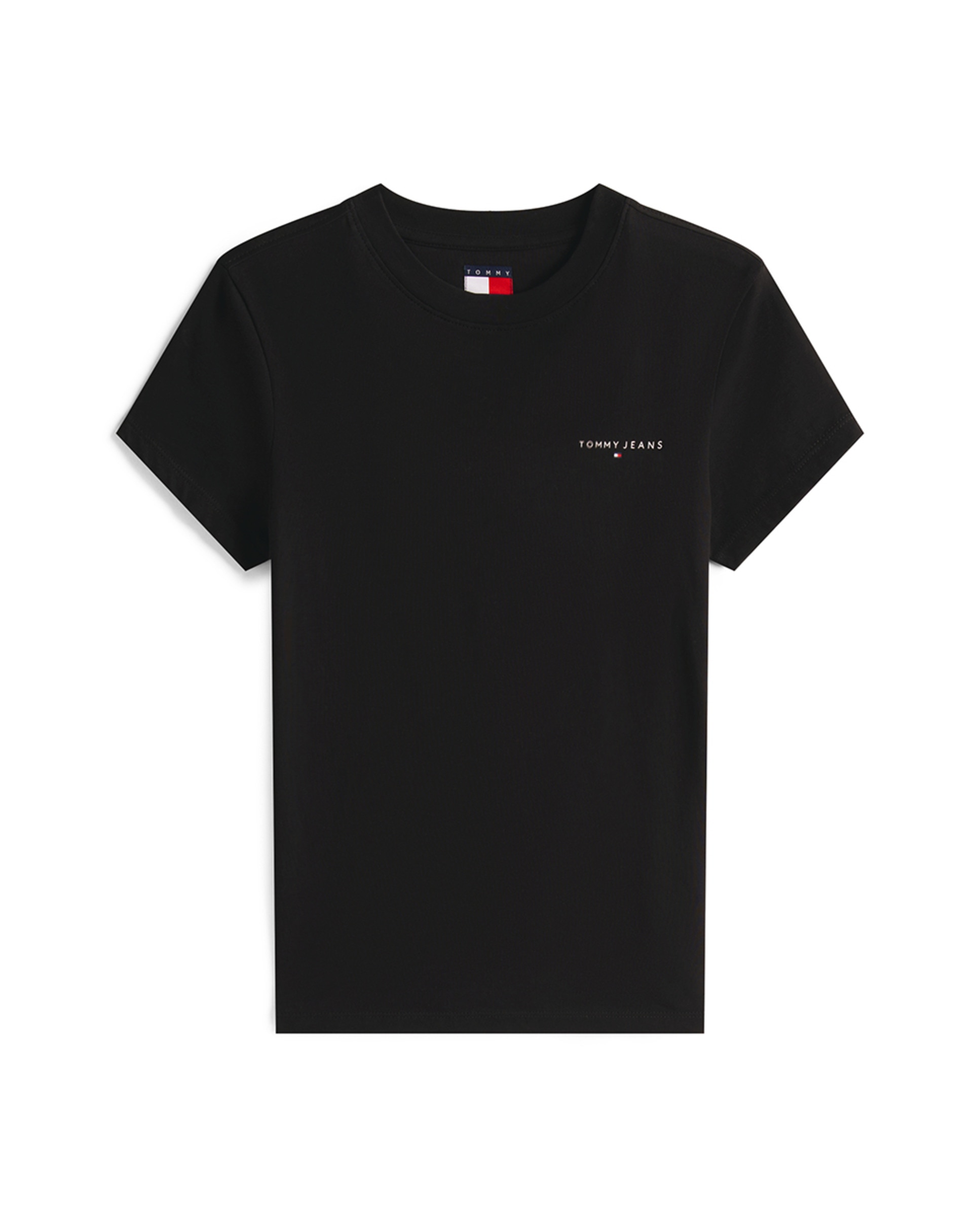 T-shirt Slim Fit com Manga Curta Preto-4