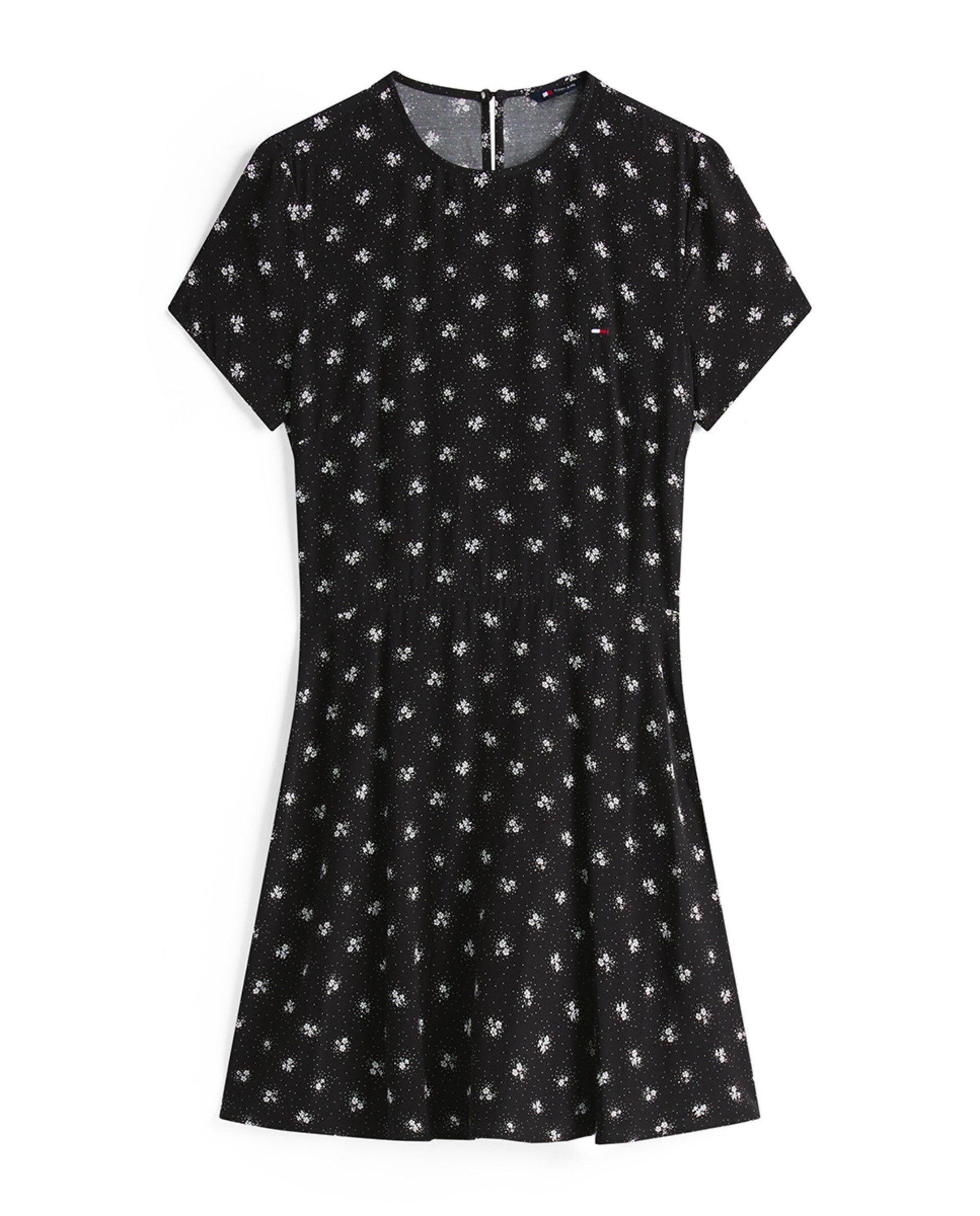 Vestido Mini com Estampado Floral Preto-4