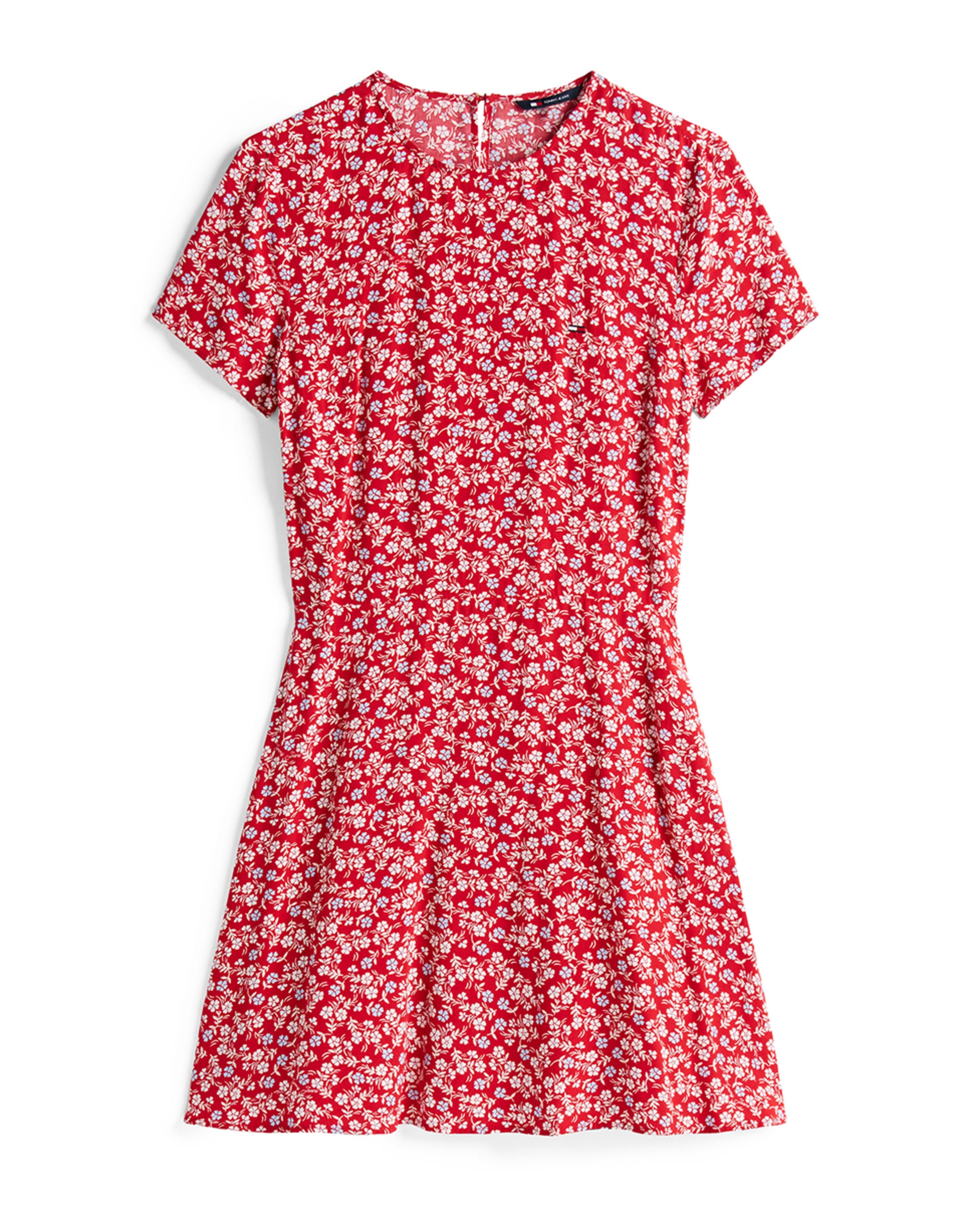 Vestido Mini com Estampado Floral Vermelho-4