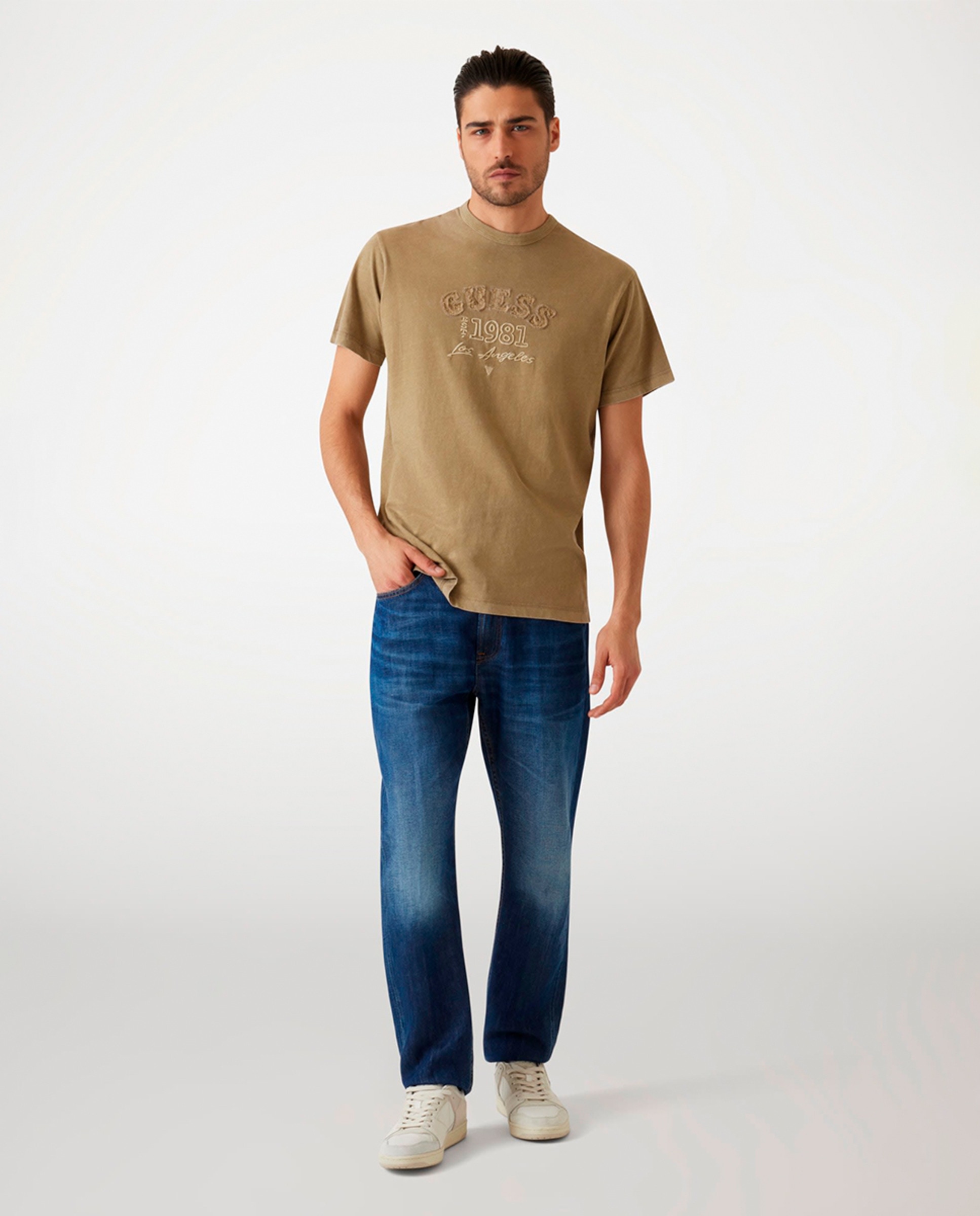 T-shirt com manga curta Verde-militar-6