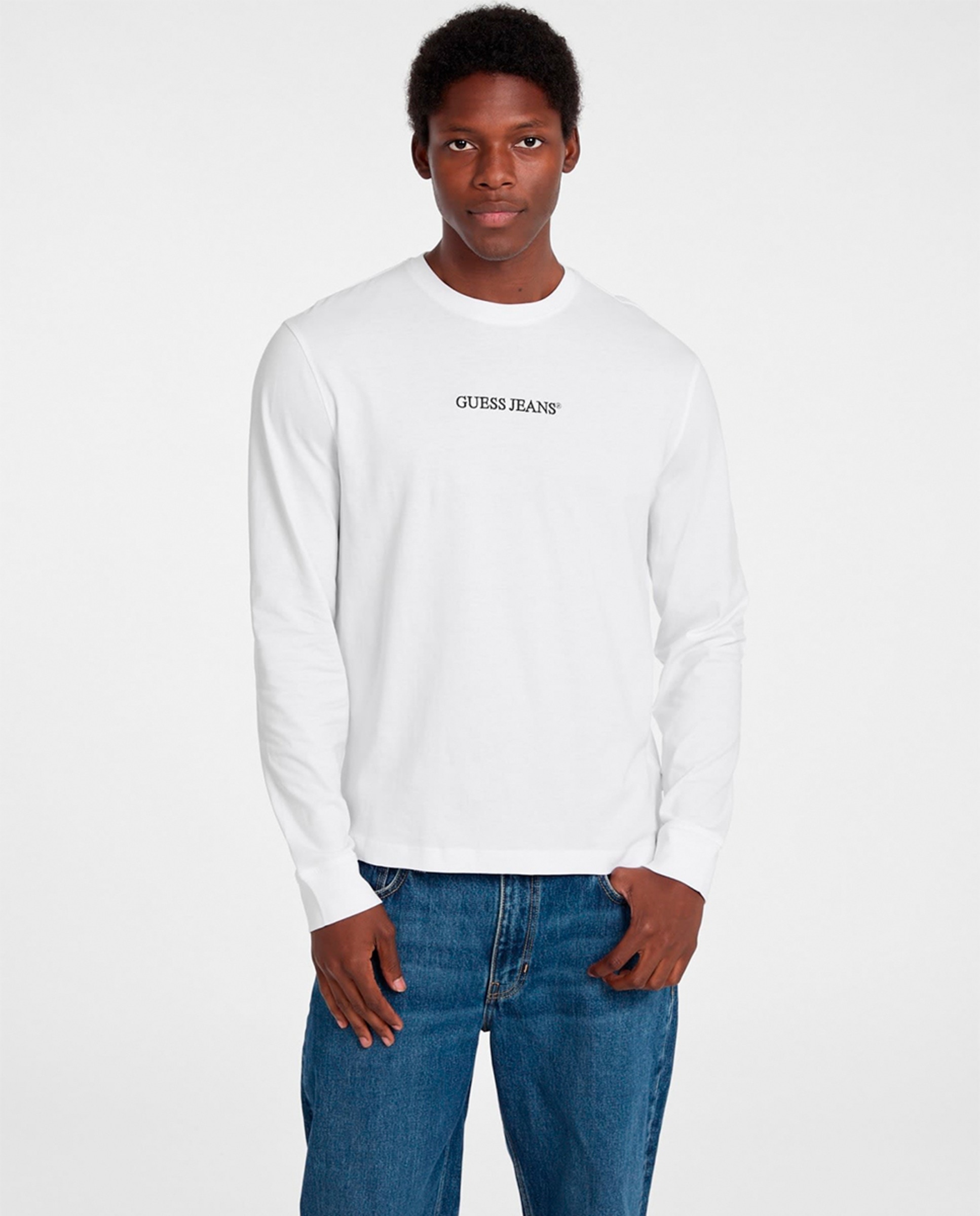 Marca Guess Polera Guess Hombre Rayas Camiseta Manga Larga Guess