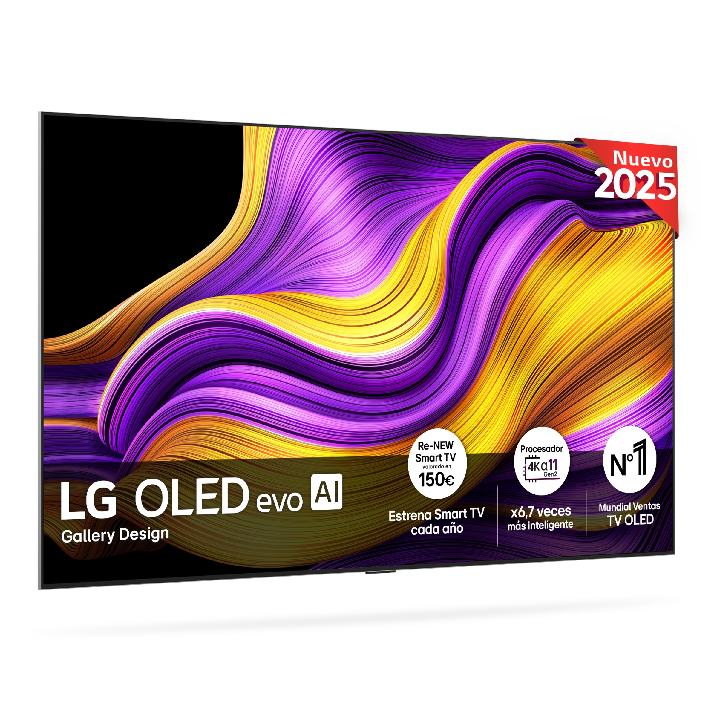 TV OLED evo AI G5 210cm (83") LG OLED83G55LW, Smart TV 4K, soporte pared incluido Negro-2