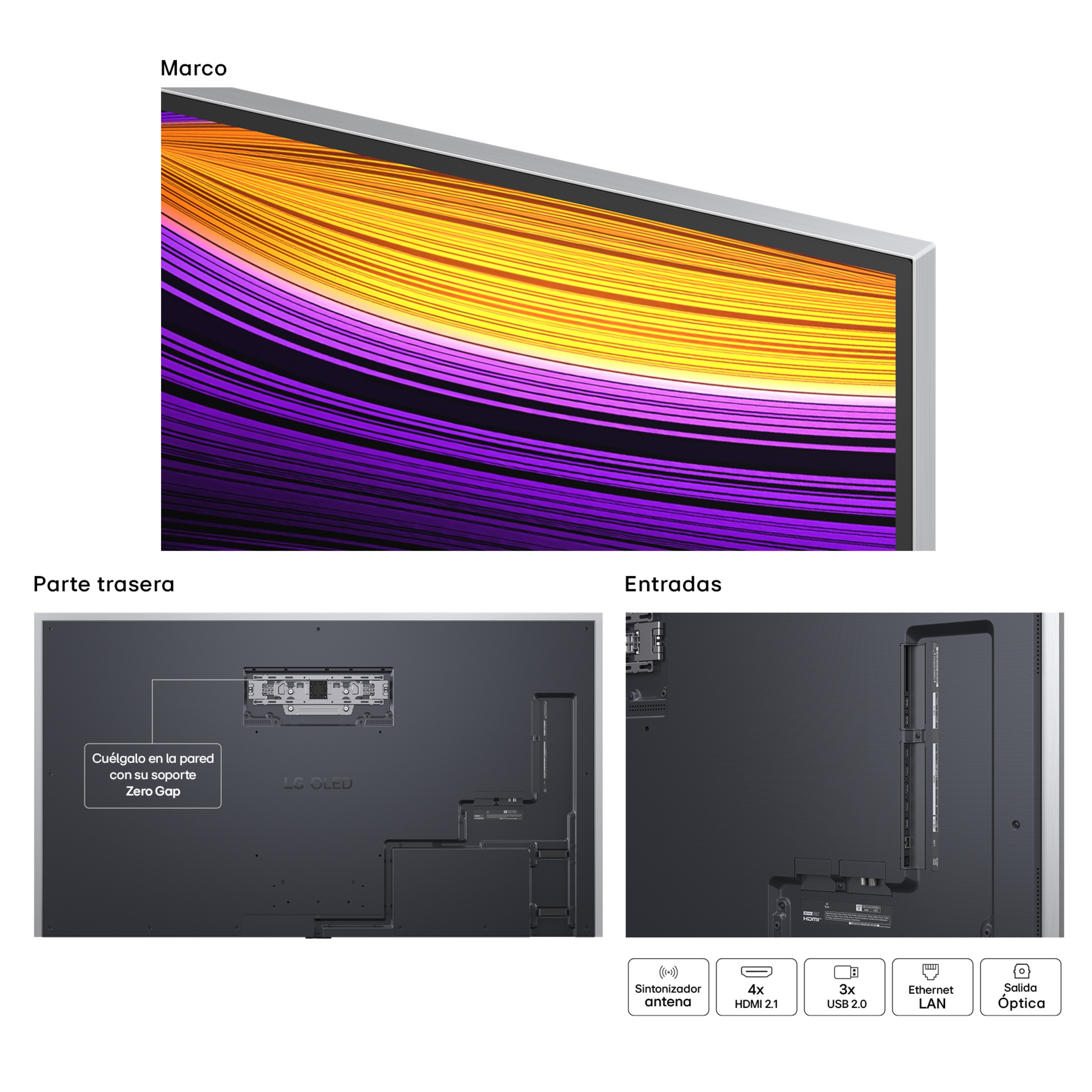 TV OLED evo AI G5 210cm (83") LG OLED83G55LW, Smart TV 4K, soporte pared incluido Negro-18