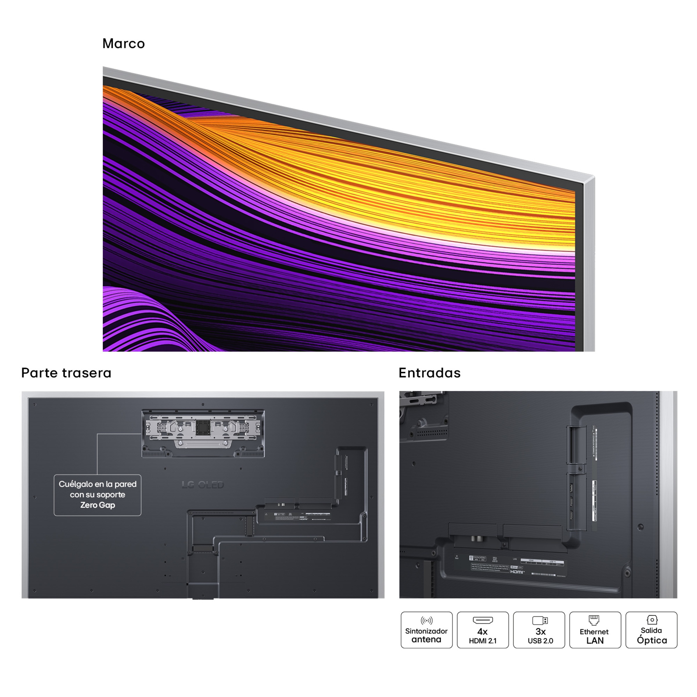 TV OLED evo AI G5 164cm (65") LG OLED65G55LW, Smart TV 4K, soporte pared incluido Negro-18