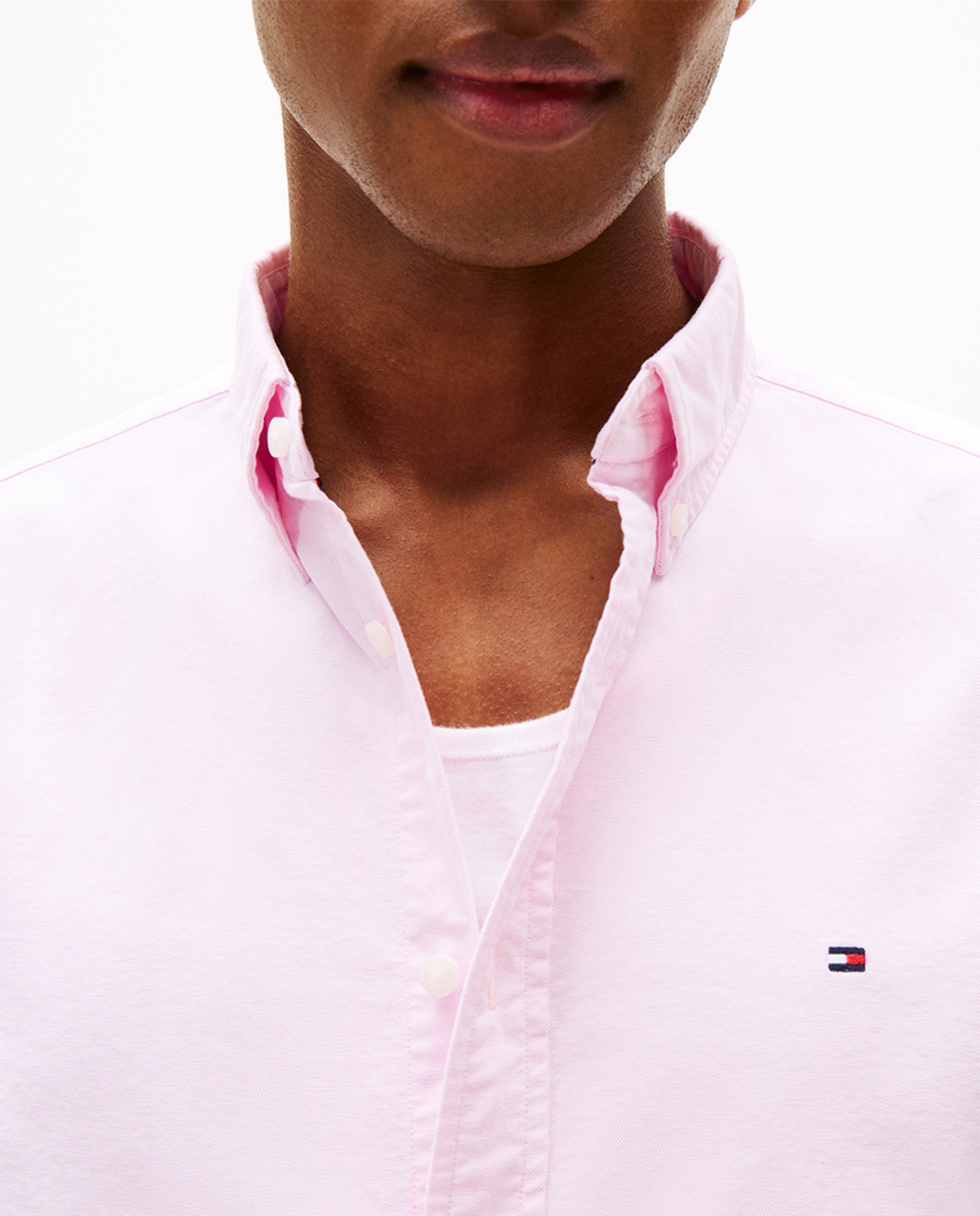 Camisa Lisa Heritage Oxford de Manga Comprida Rosa-3