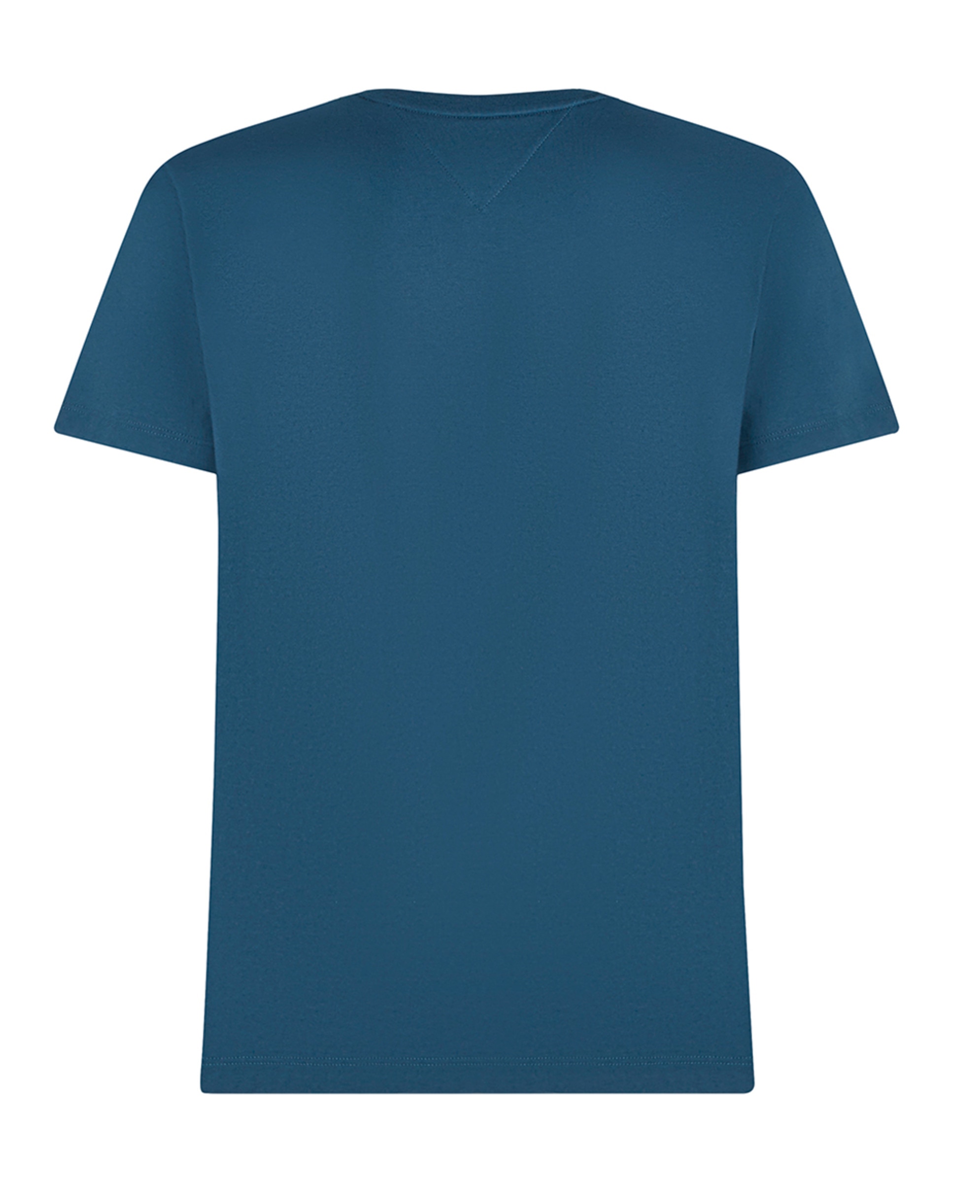 T-shirt Regular de Manga Curta com Bandeira Bordada Azul-índigo-5