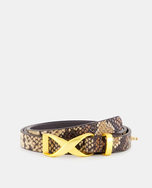 Imagem 0 de Cinto Fino com Animal Print de Serpente