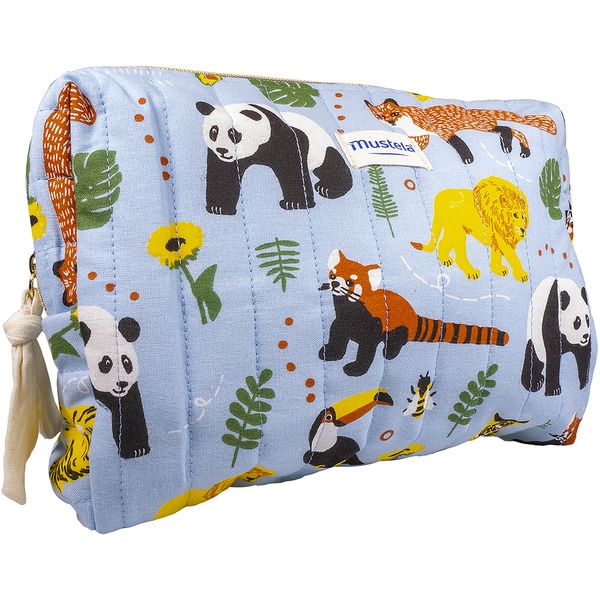 Baby-Kulturbeutel Dschungel enthält Körpermilch 300 ml, sanftes Duschgel 200 ml, Eau de Cologne 200 ml und Balsamcreme 50 ml