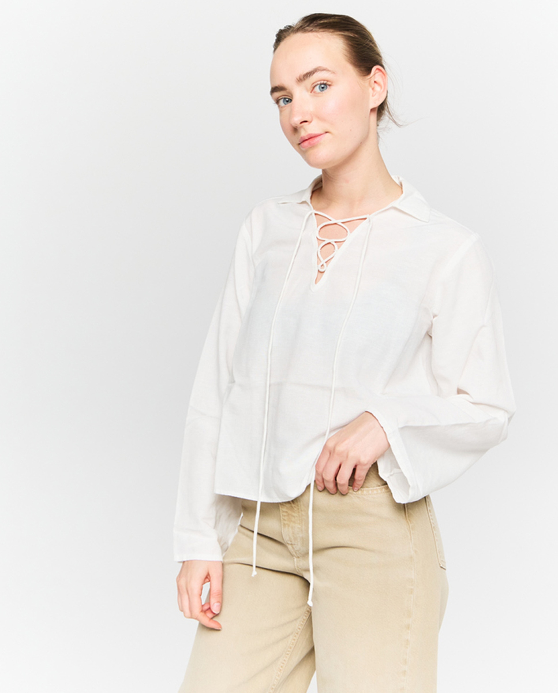 Blusa com Manga Comprida Branco-2