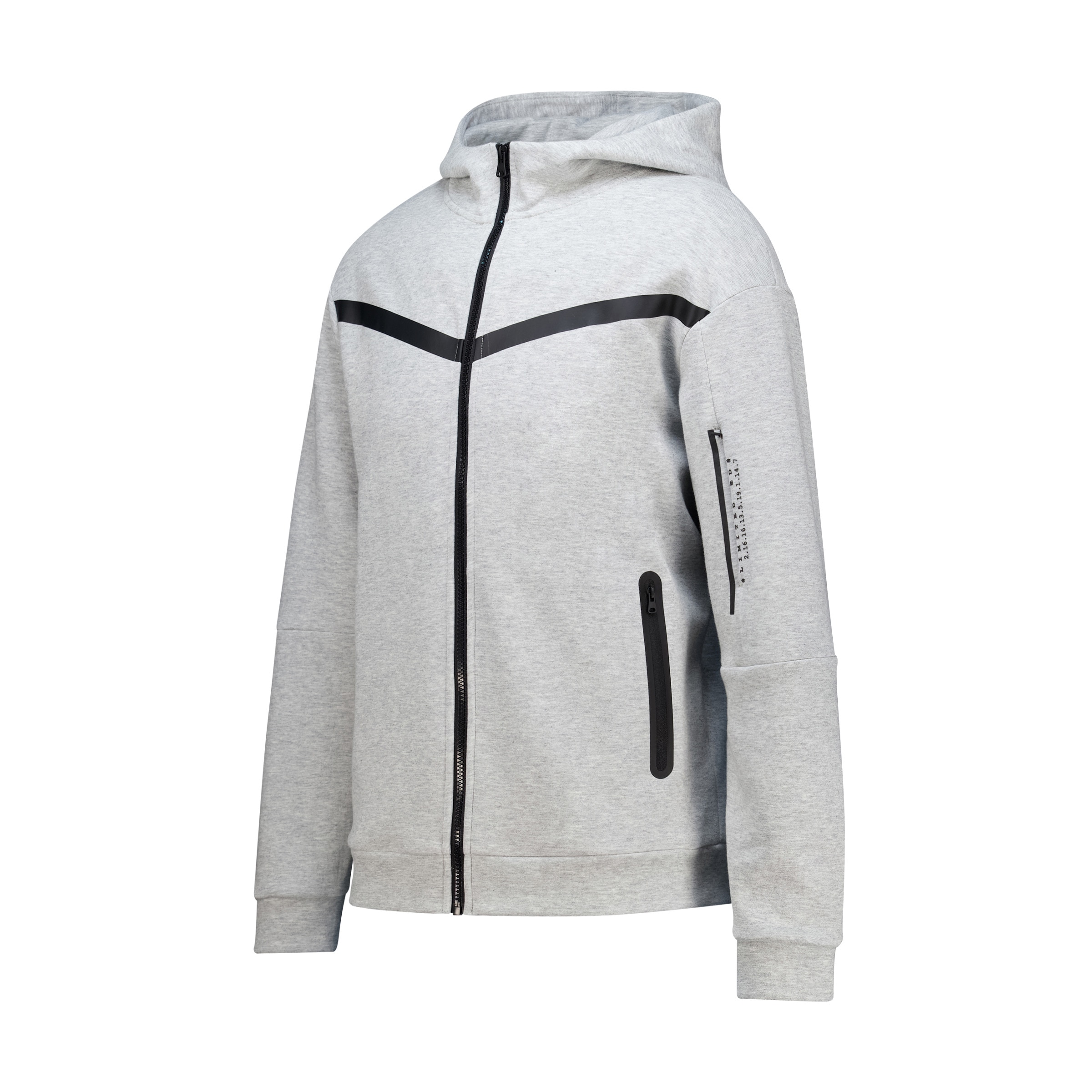 Sweatshirt Aberta com Capuz Sportcasual de Homem Preto-4