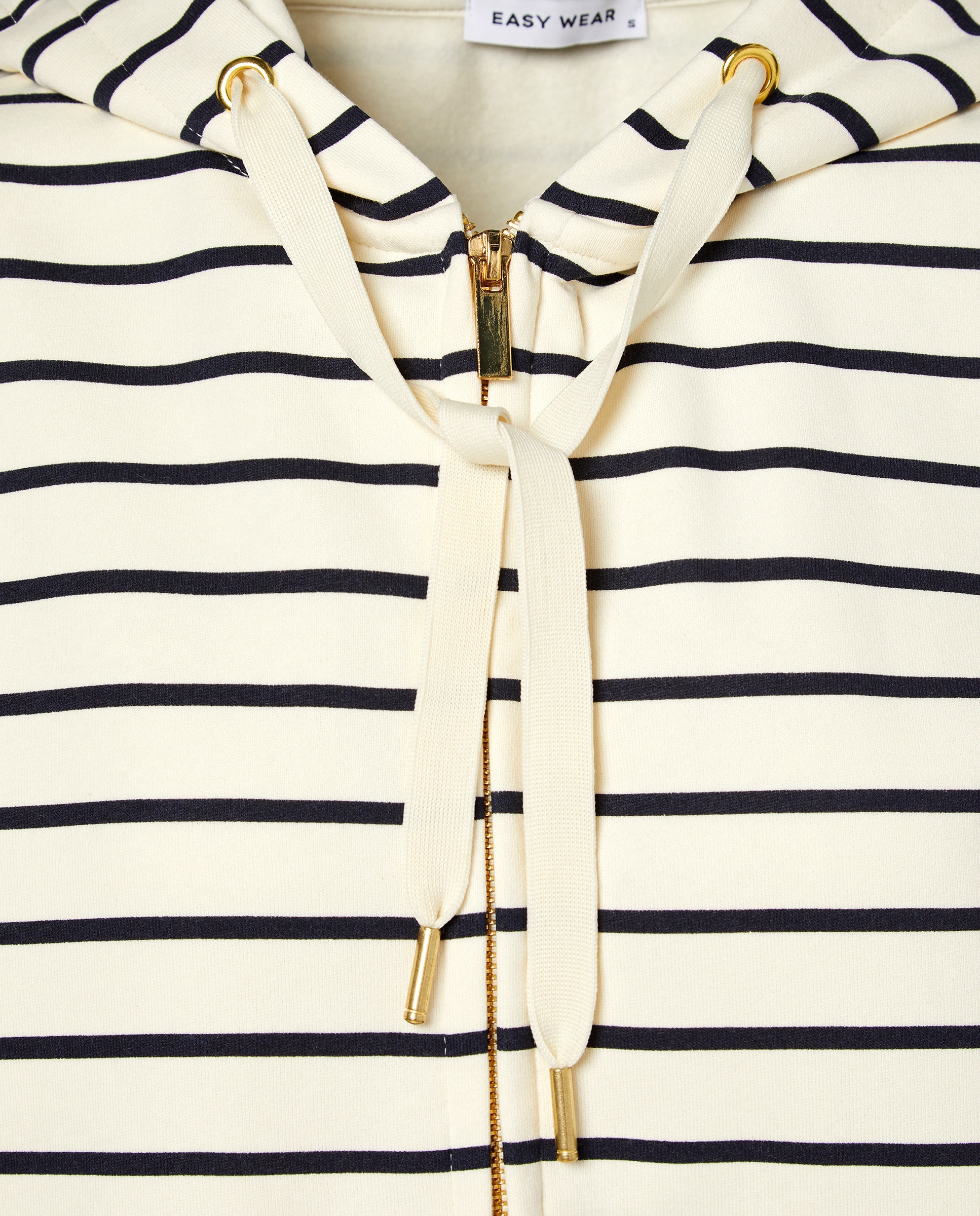 Sweatshirt de mulher com fecho de correr e capuz Branco-5