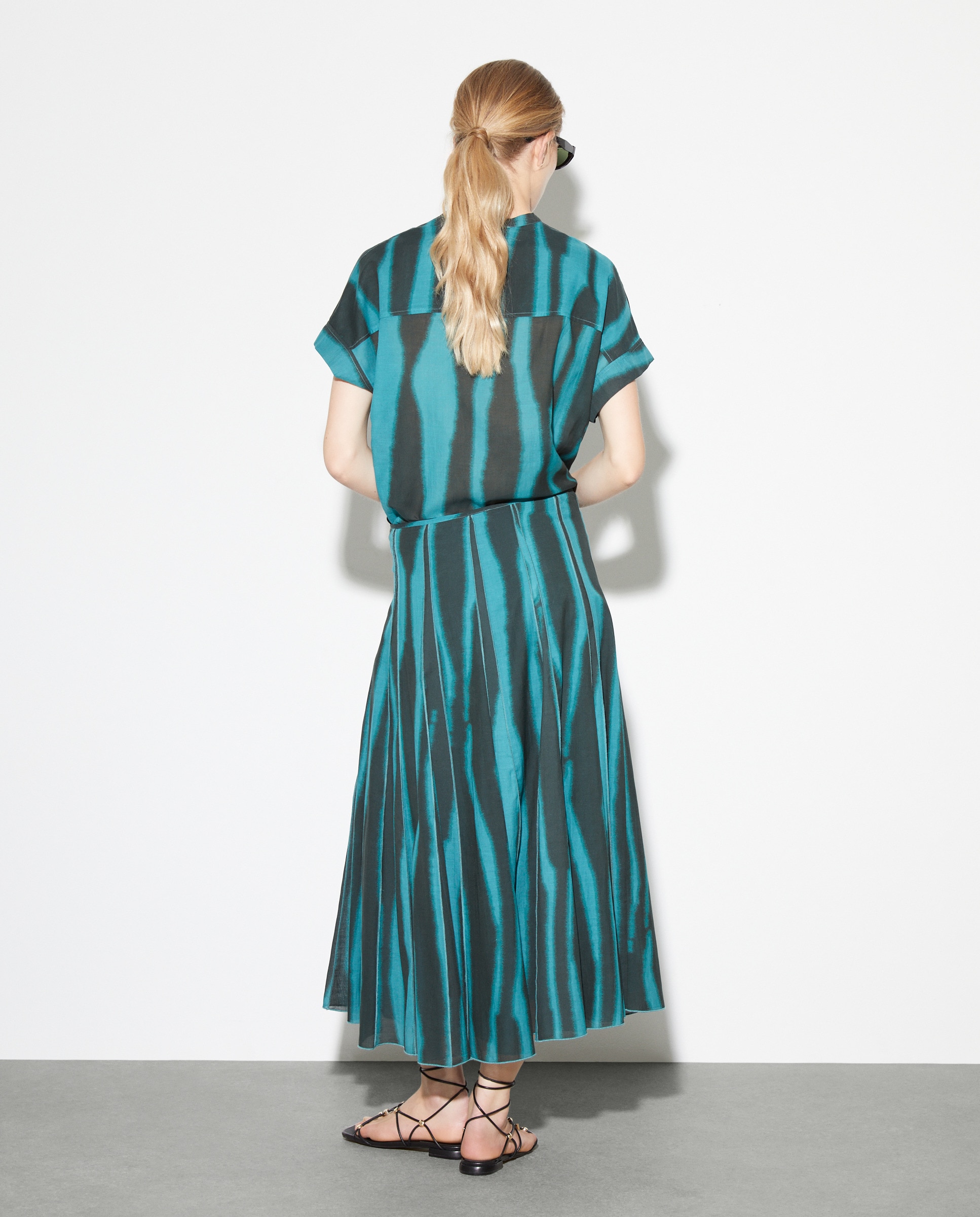 Saia Comprida Estampada Azul-3