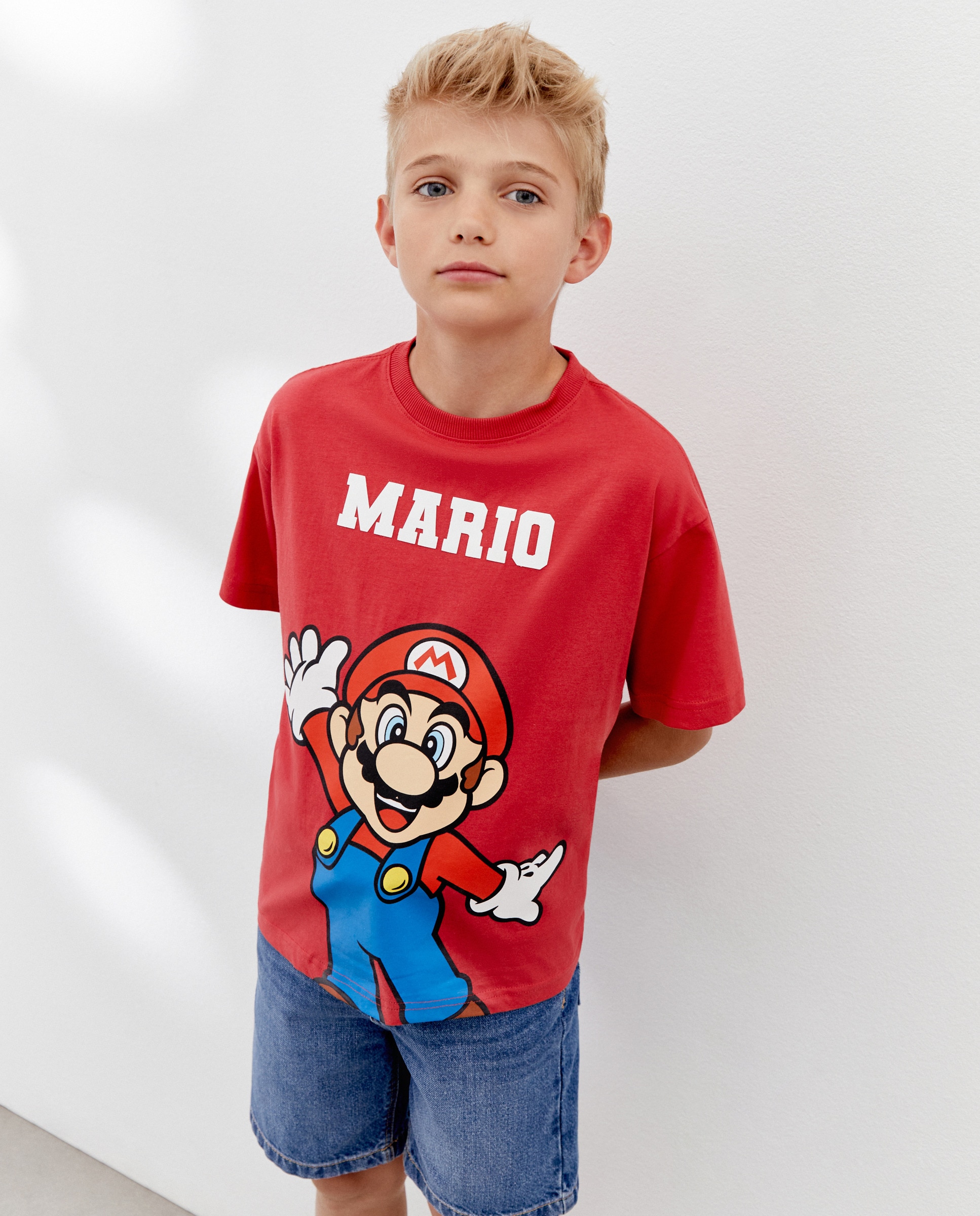 T-shirt Licença Mario Bros com Manga Curta Vermelho-2