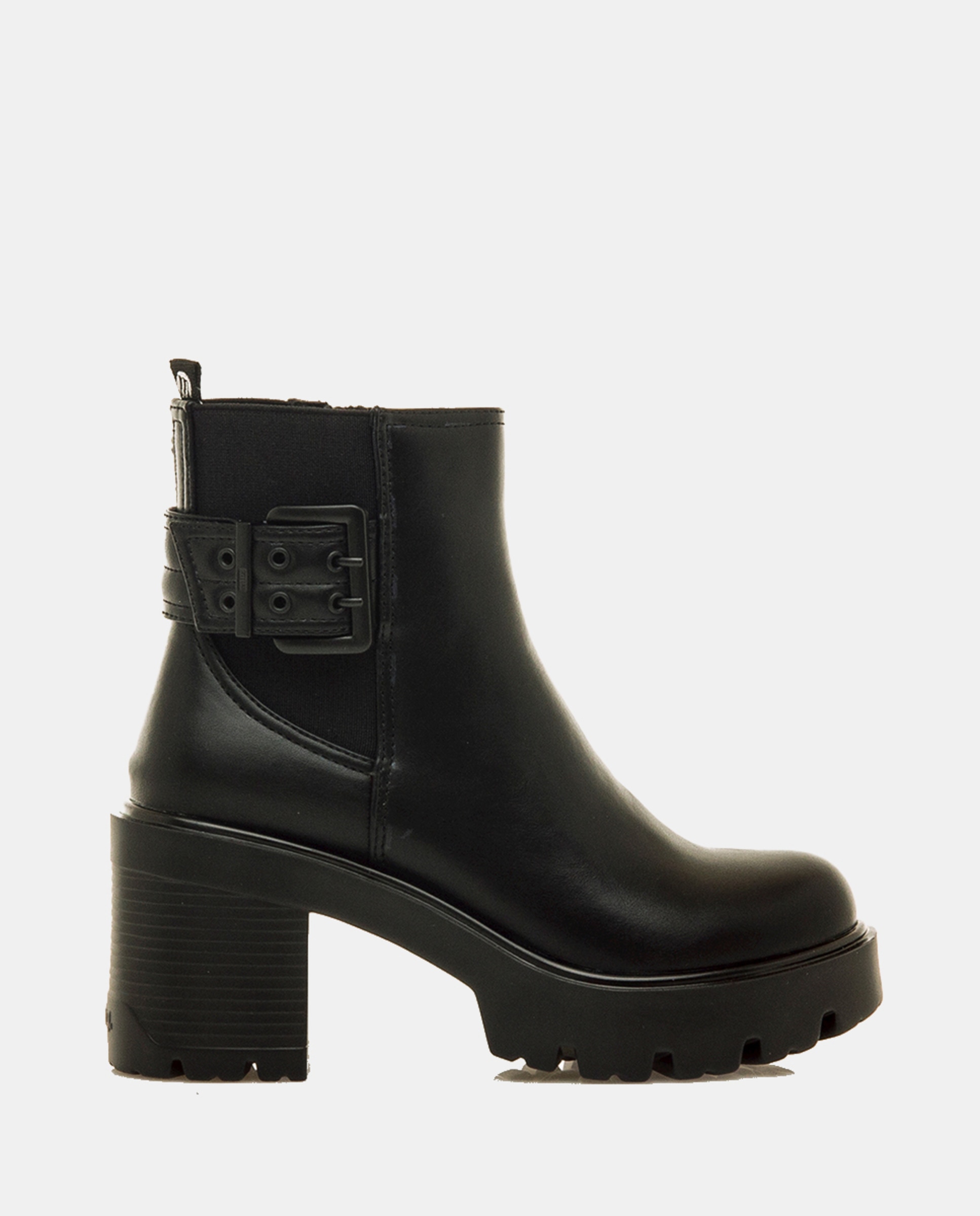 Botins de Salto Largo com Plataforma Robusta Preto-1