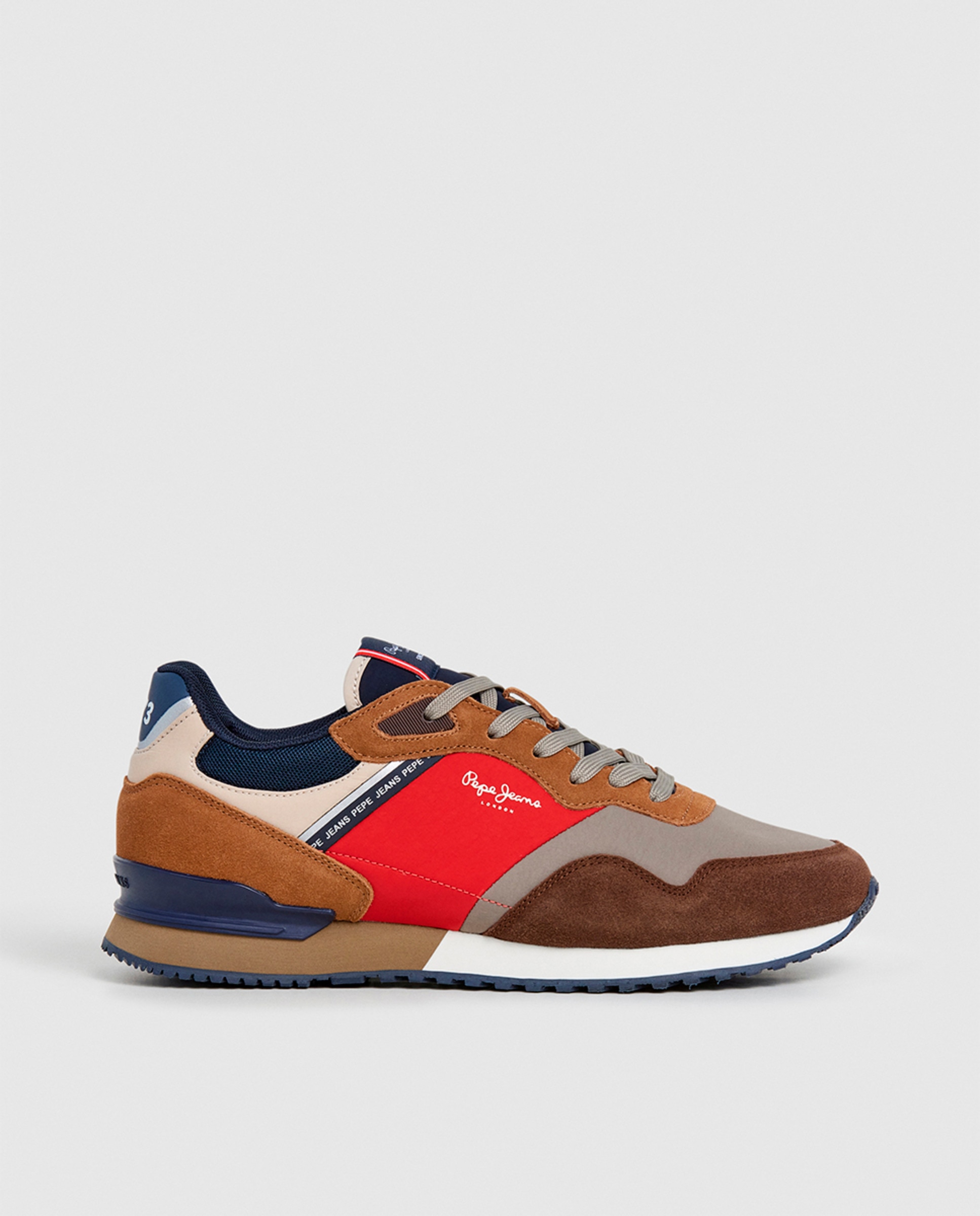 Sapatilhas London Mood em Combinação de Material e Cor Multicolor-7