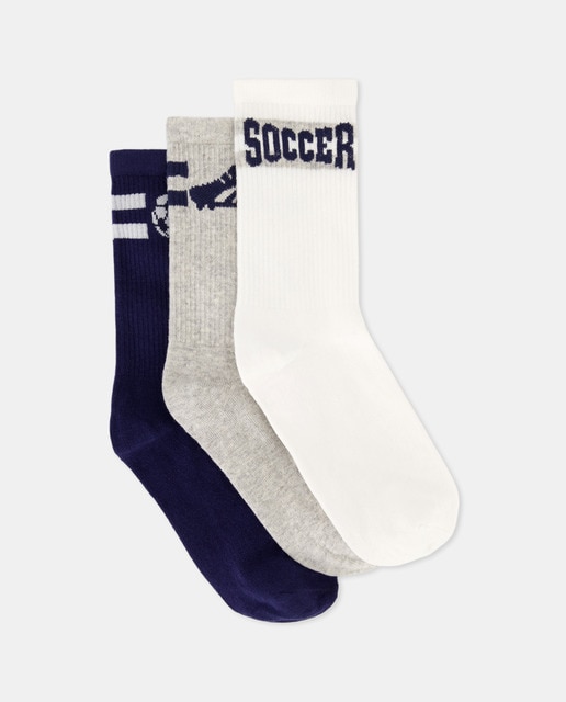Imagem 0 de Pack de 3 Pares de Meias Desportivas com Estampado de Fantasia
