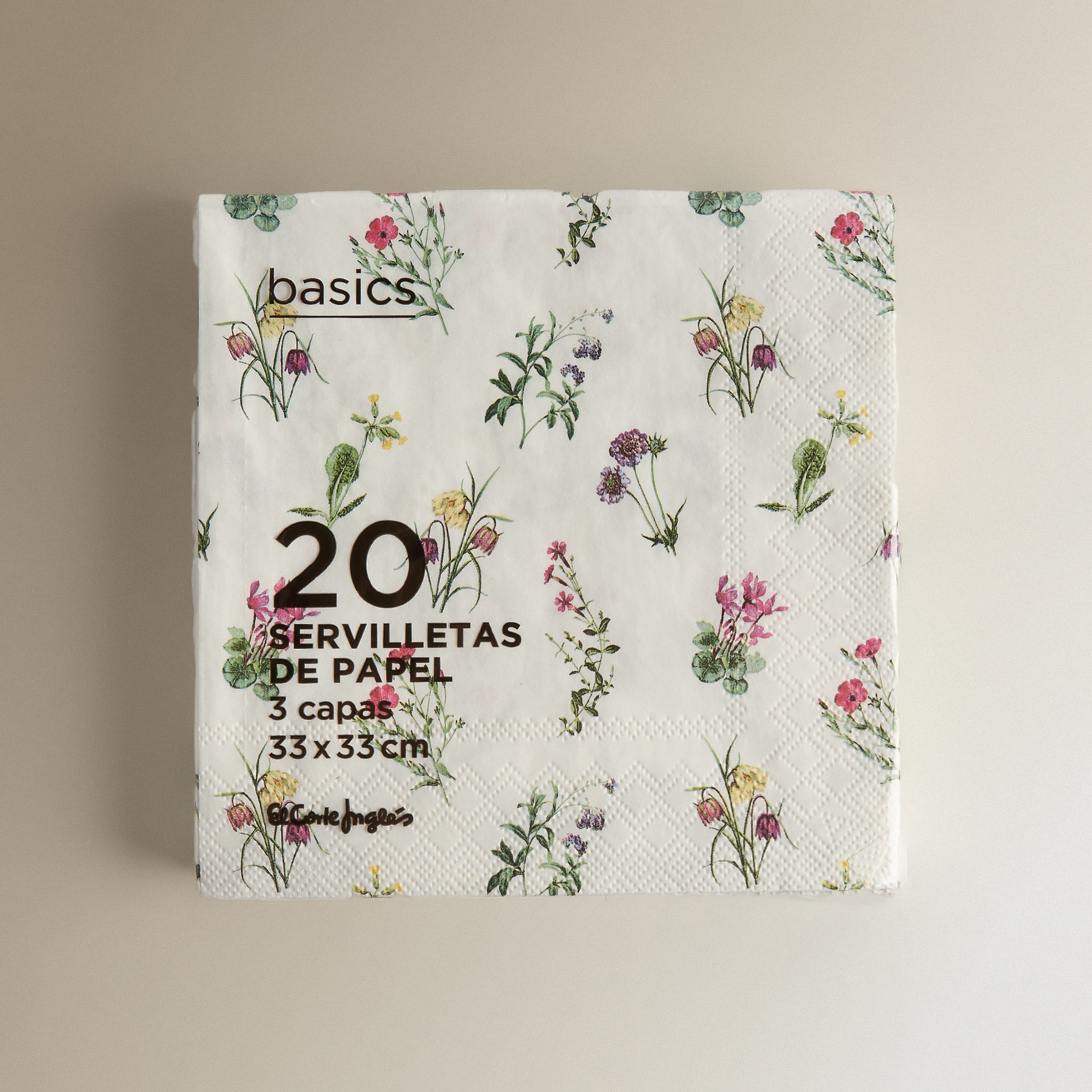 Pack de 20 servilletas de papel Flowers Basics El Corte Inglés Multicolor-2