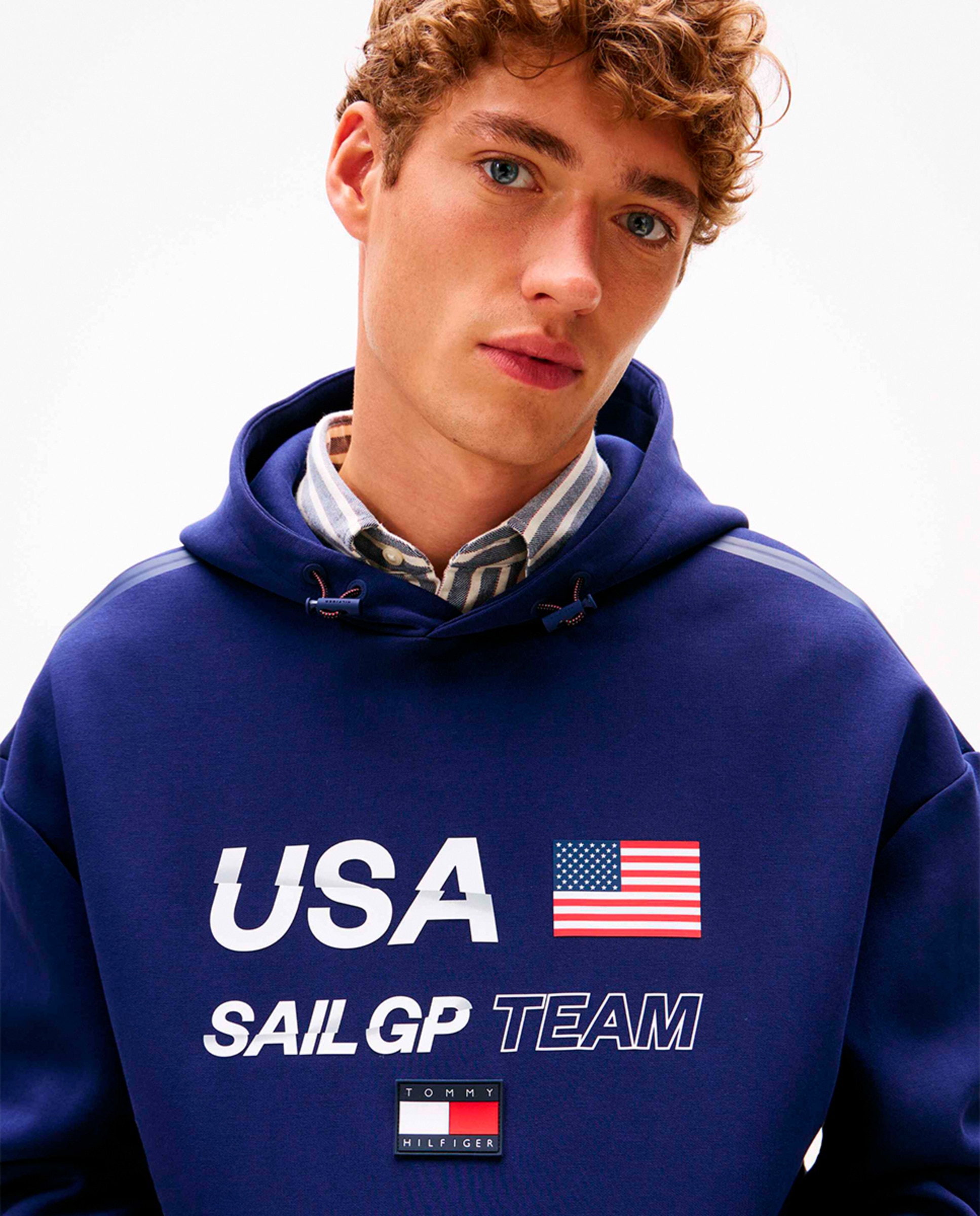 Sweatshirt com Capuz e sem Fecho de Correr Azul-marinho-3