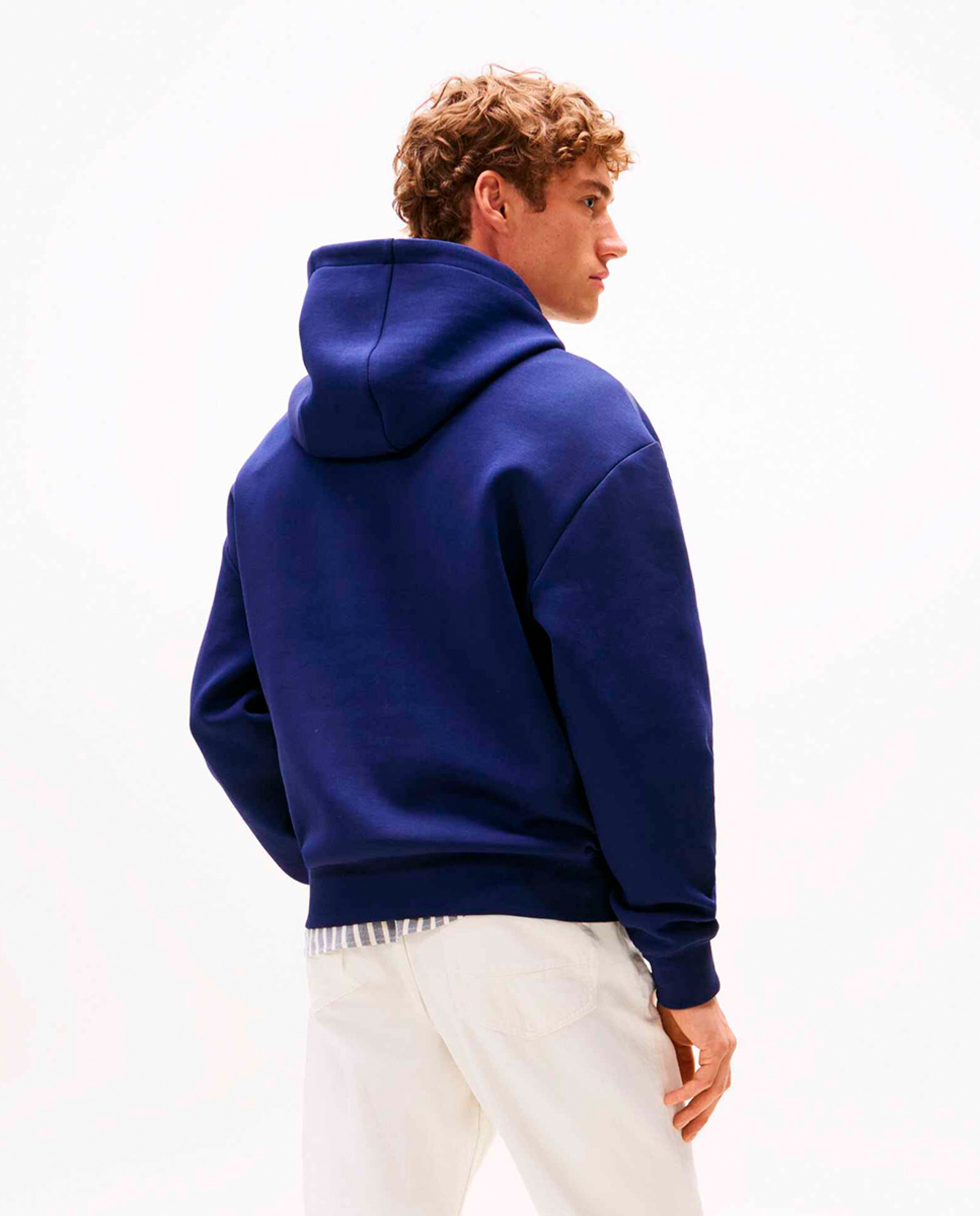 Sweatshirt com Capuz e sem Fecho de Correr Azul-marinho-2