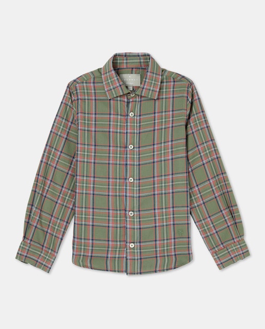 Imagem 0 de Camisa de Manga Comprida aos Quadrados Escoceses Grandes