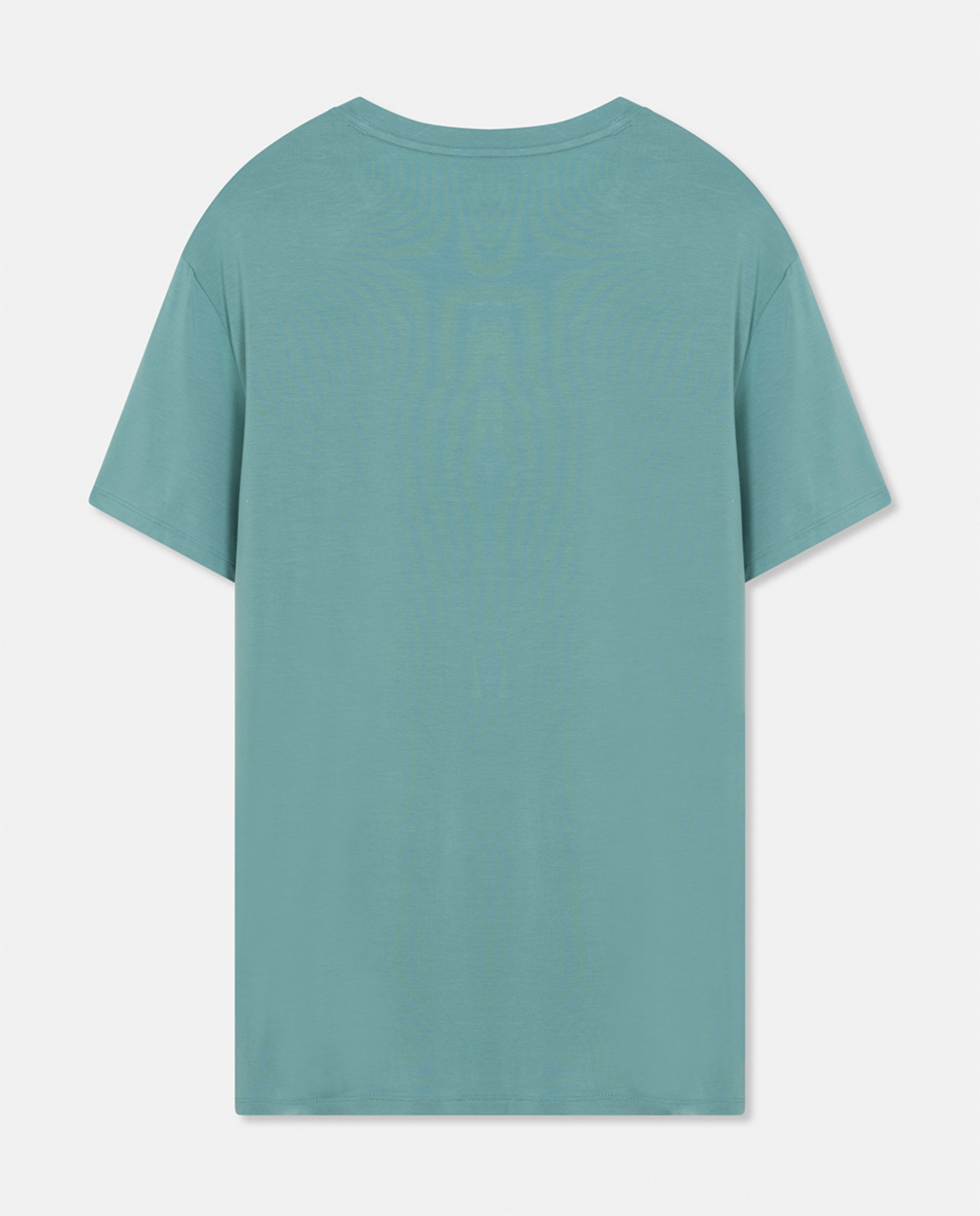 T-shirt de Manga Curta com Gola Tipo Padeiro Verde Água-2