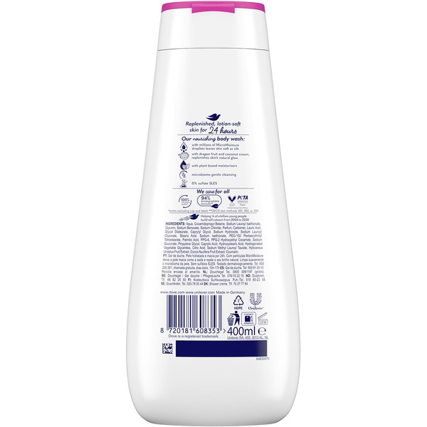 gel de ducha replenishing dragon fruit y coconut cream flask 400 ml