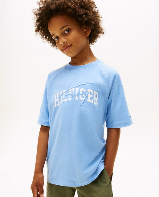 Imagen 0 de Camiseta de niño lisa de manga corta con logo en el pecho