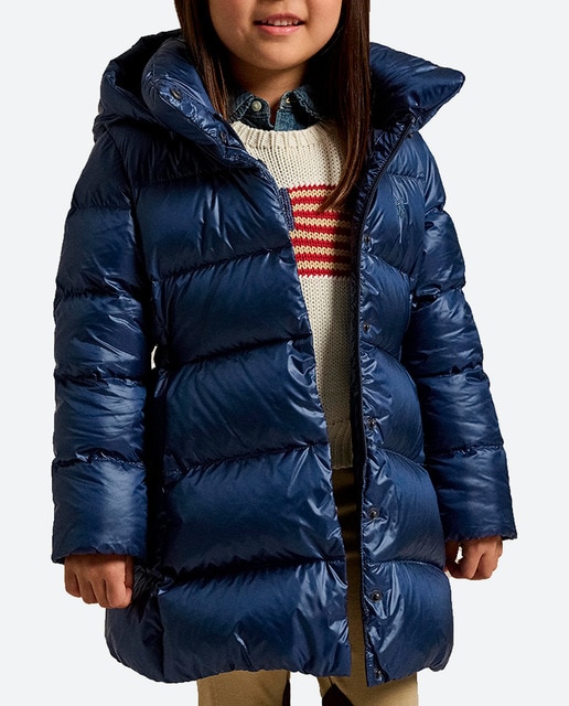 Imagen 0 de Plumífero de niña repelente al agua en azul marino