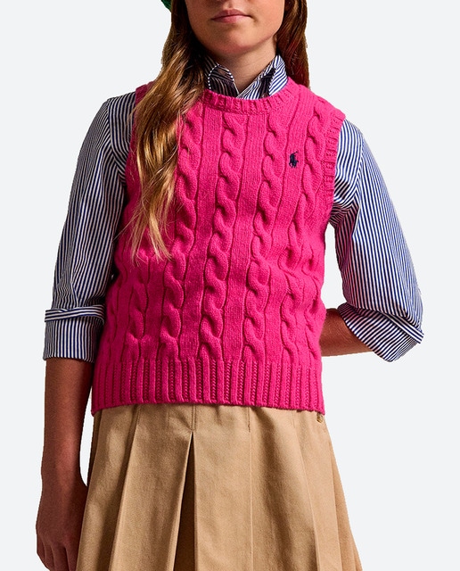 Imagen 0 de Chaleco de niña de lana/cachemira en fucsia